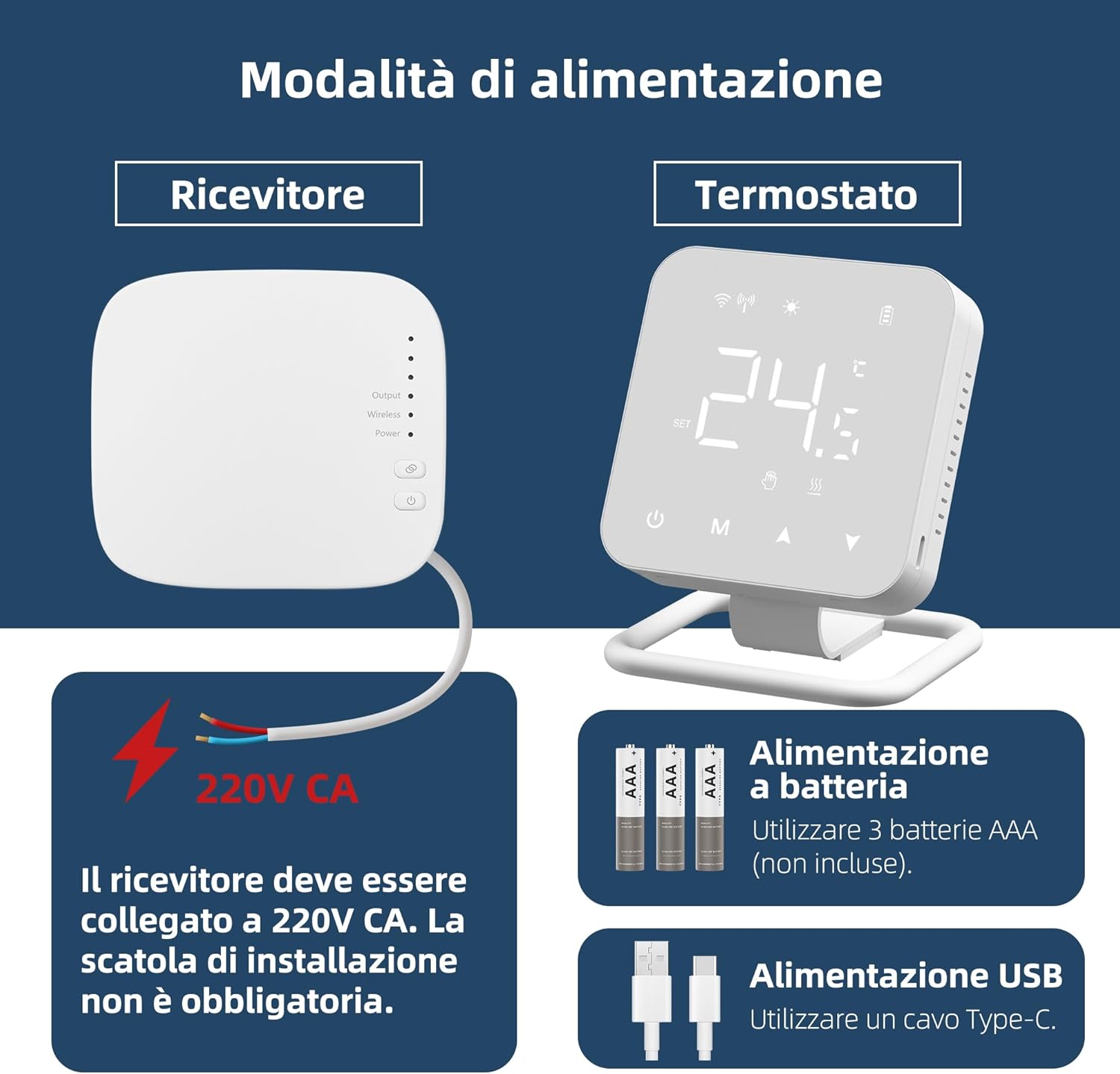 Termostato Wi-Fi a Batteria Programmabile Tuya - immagine 5