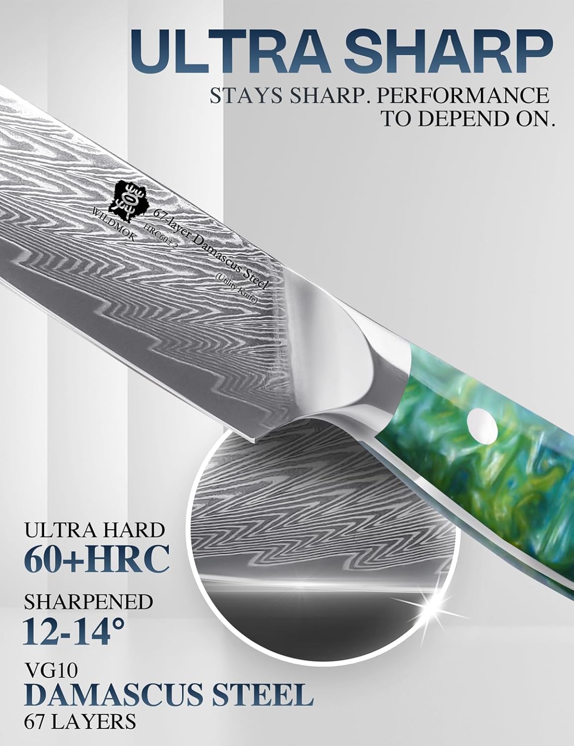 Wildmok Coltello Universale da Cucina Superscharfes 12cm - immagine 3