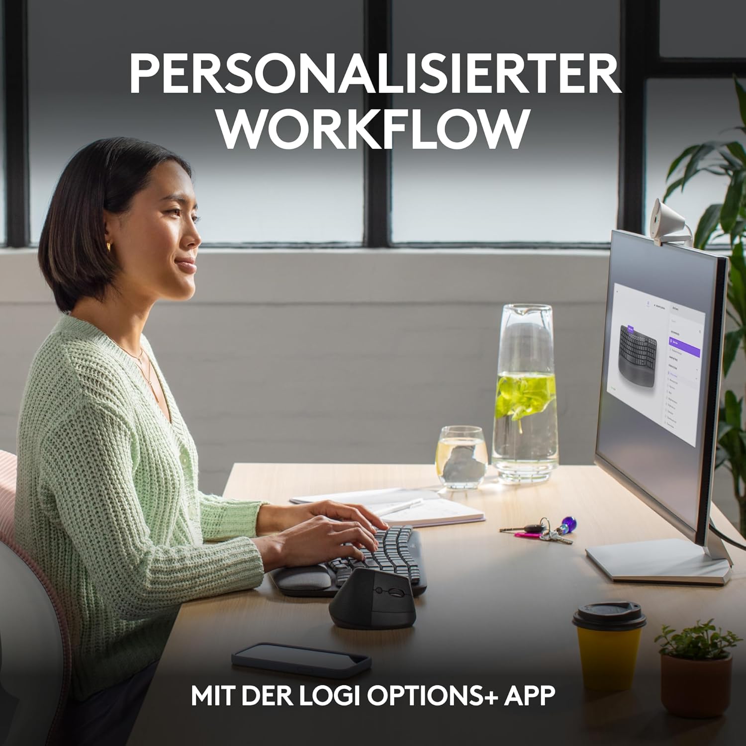 Logitech Wave Keys Tastiera Wireless Ergonomica, Grafite - immagine 7