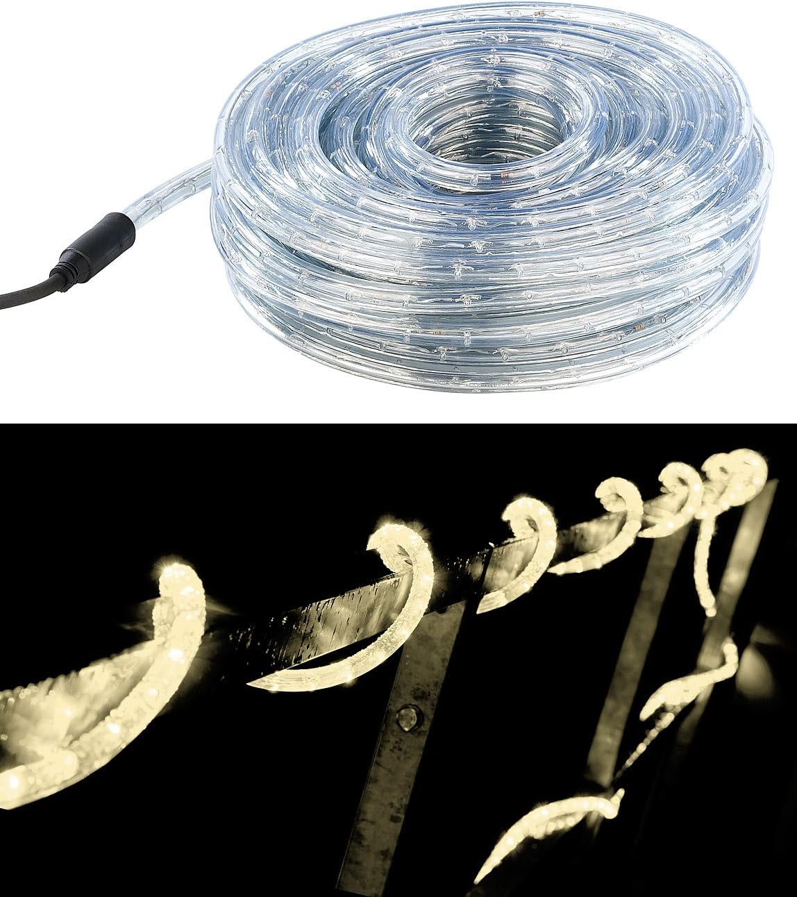 Lunartec Luce a Corda a LED 20 Metri, Bianco Caldo