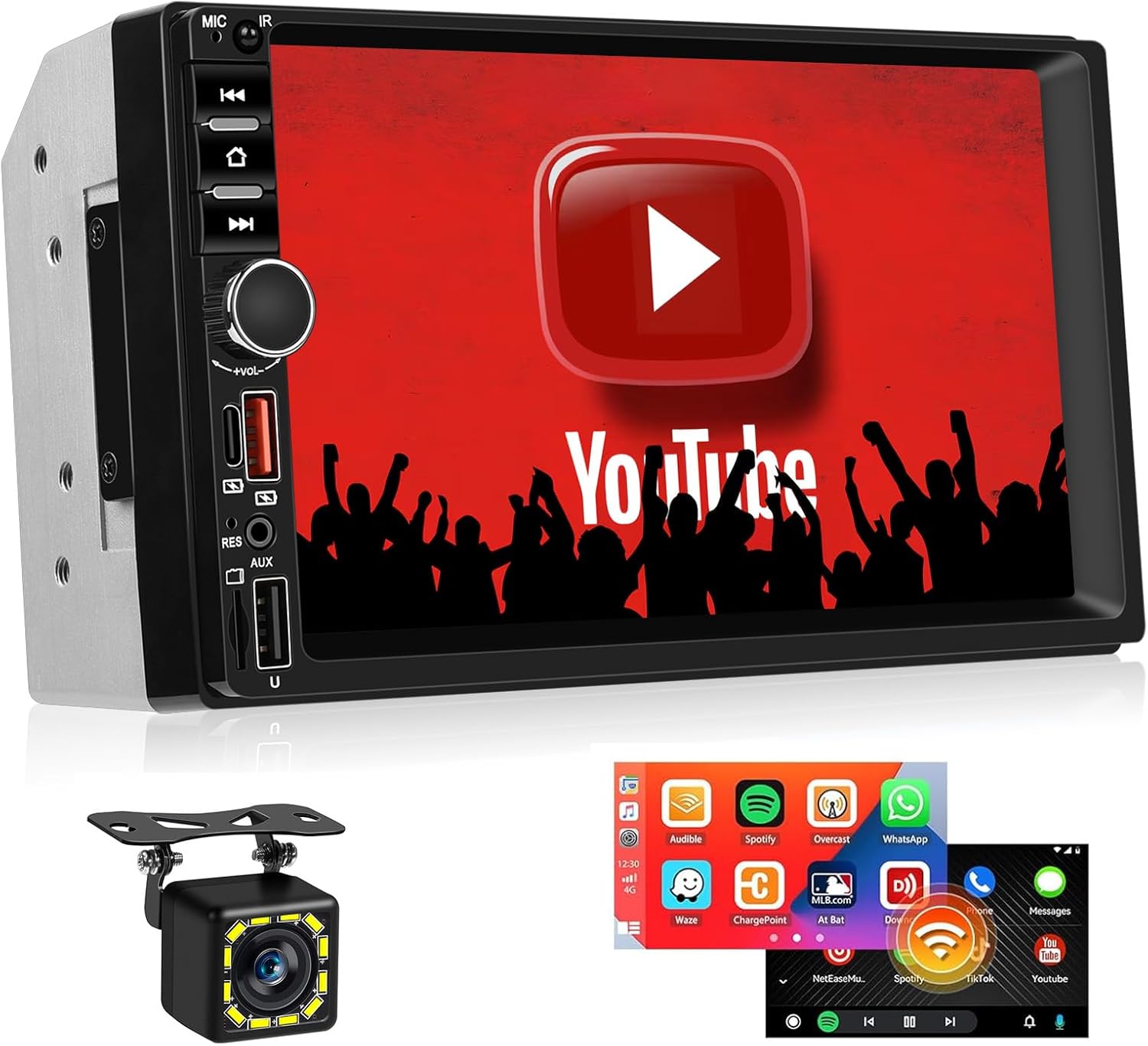 Autoradio 2 DIN Wireless CarPlay Android Auto 7 Pollici - immagine 1