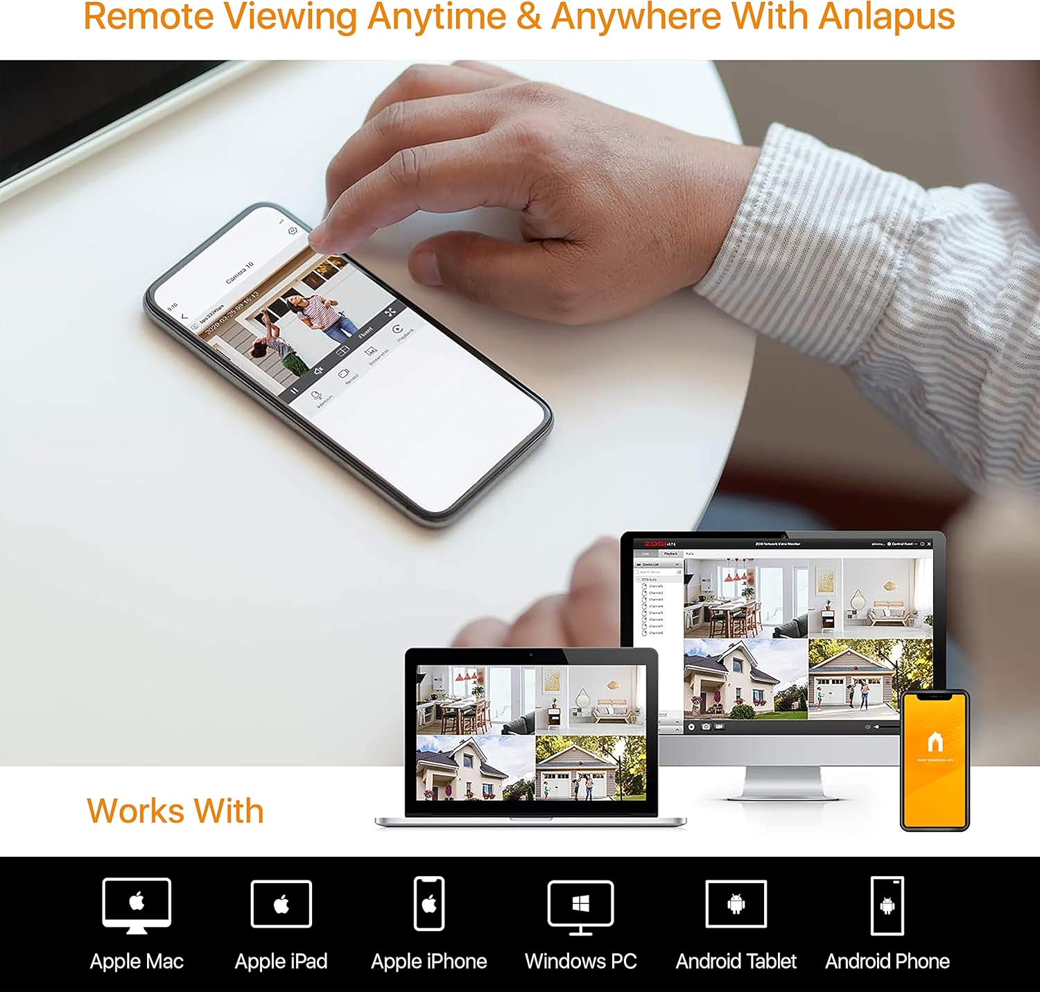 Anlapus CCTV Kit Videosorveglianza 8 Canali 1080P - immagine 6