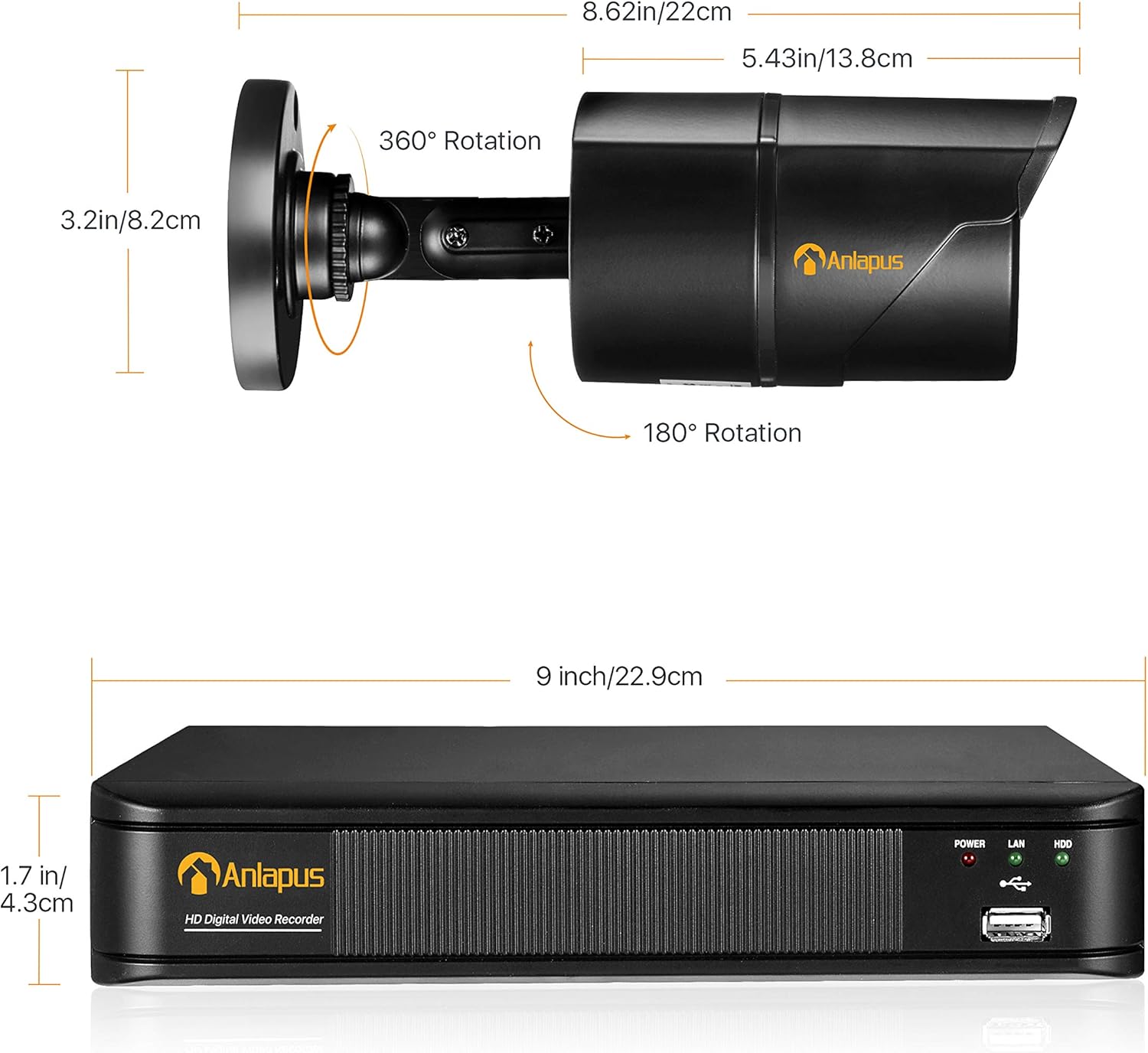 Anlapus CCTV Kit Videosorveglianza 8 Canali 1080P - immagine 7