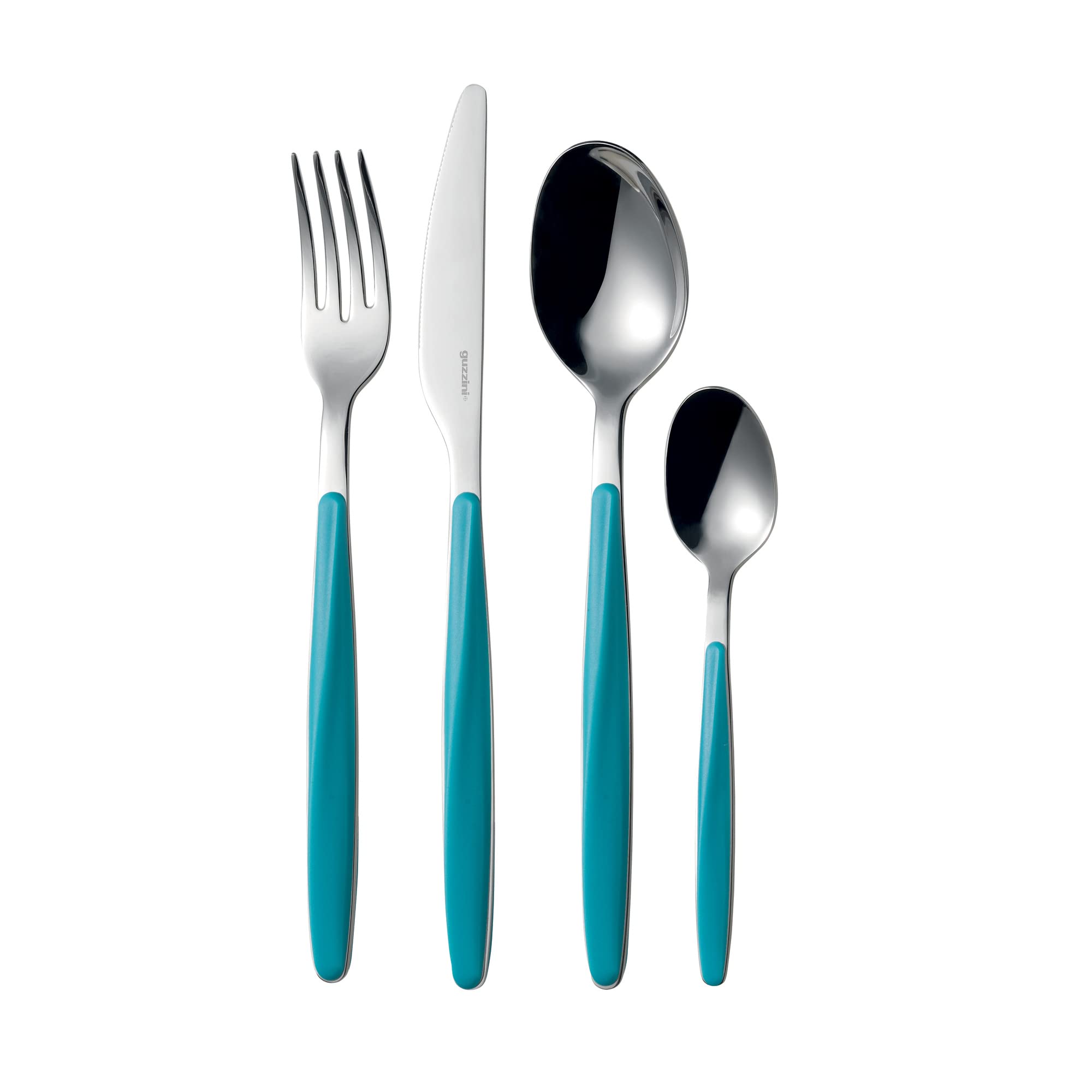 Guzzini Set 24 Posate My Fusion, Blu Opaco, 16.8 x 7.5 x h25.5 cm