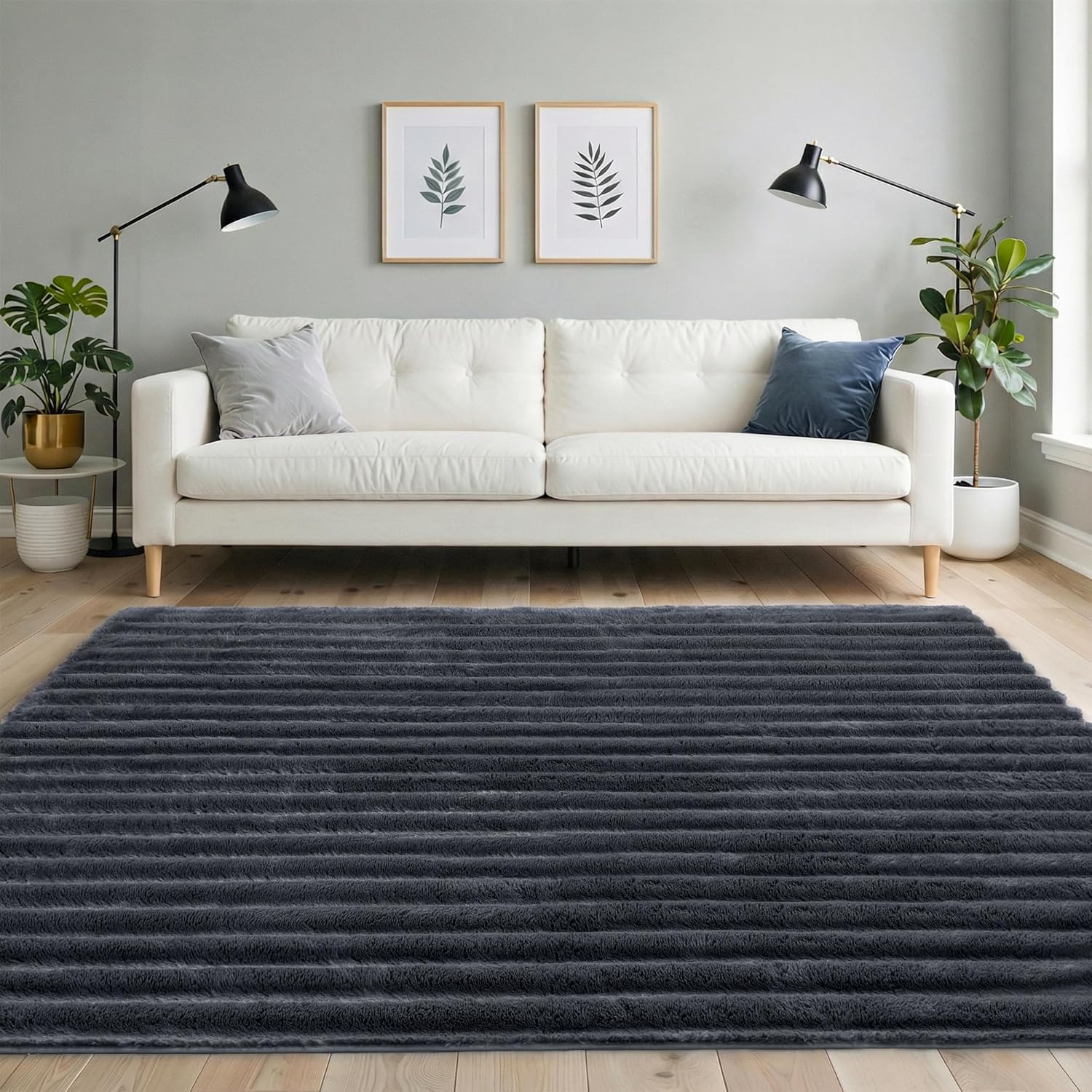 Beimo Tappeto Peluche 200x280 cm Grigio Carbone - immagine 1