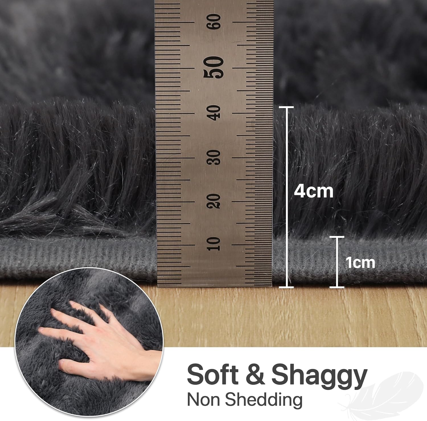 Beimo Tappeto Peluche 200x280 cm Grigio Carbone - immagine 2