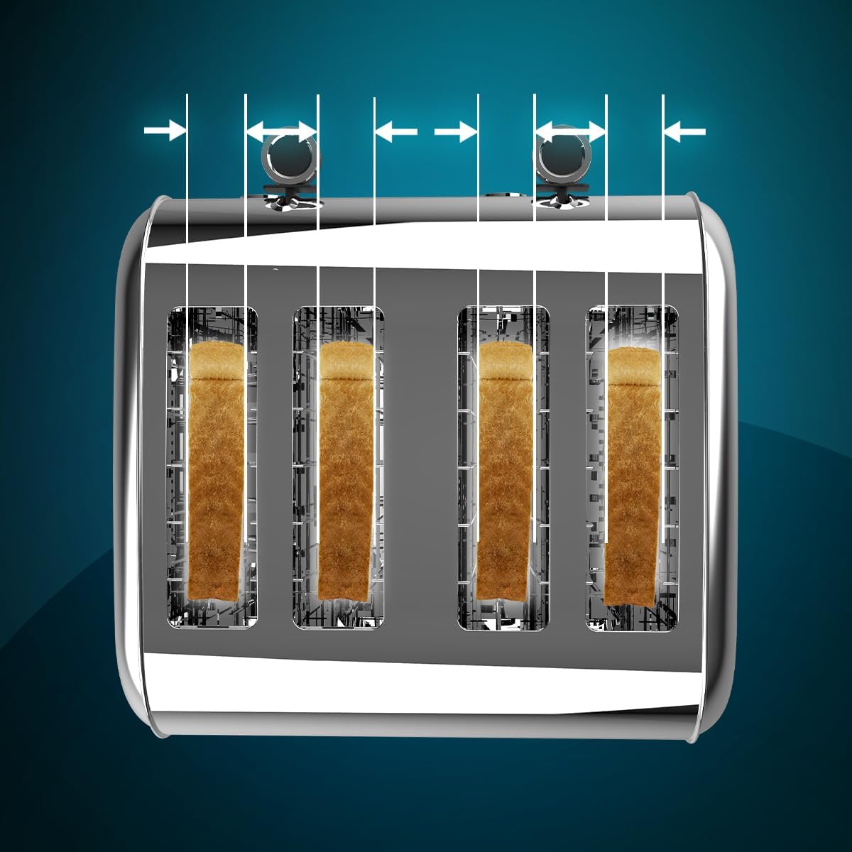 Cecotec Tostapane Verticale 4 Slot 1700W Inox - immagine 10