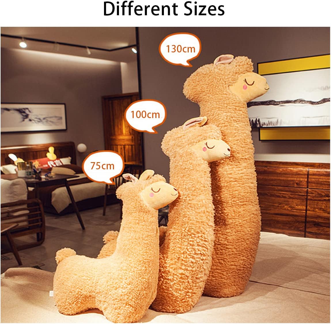 GONOMA Peluche di Alpaca a Collo Lungo, Marrone 100cm - immagine 2