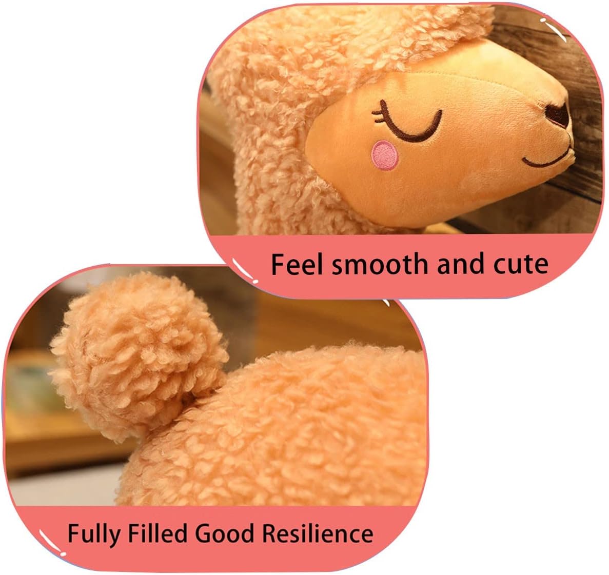 GONOMA Peluche di Alpaca a Collo Lungo, Marrone 100cm - immagine 4