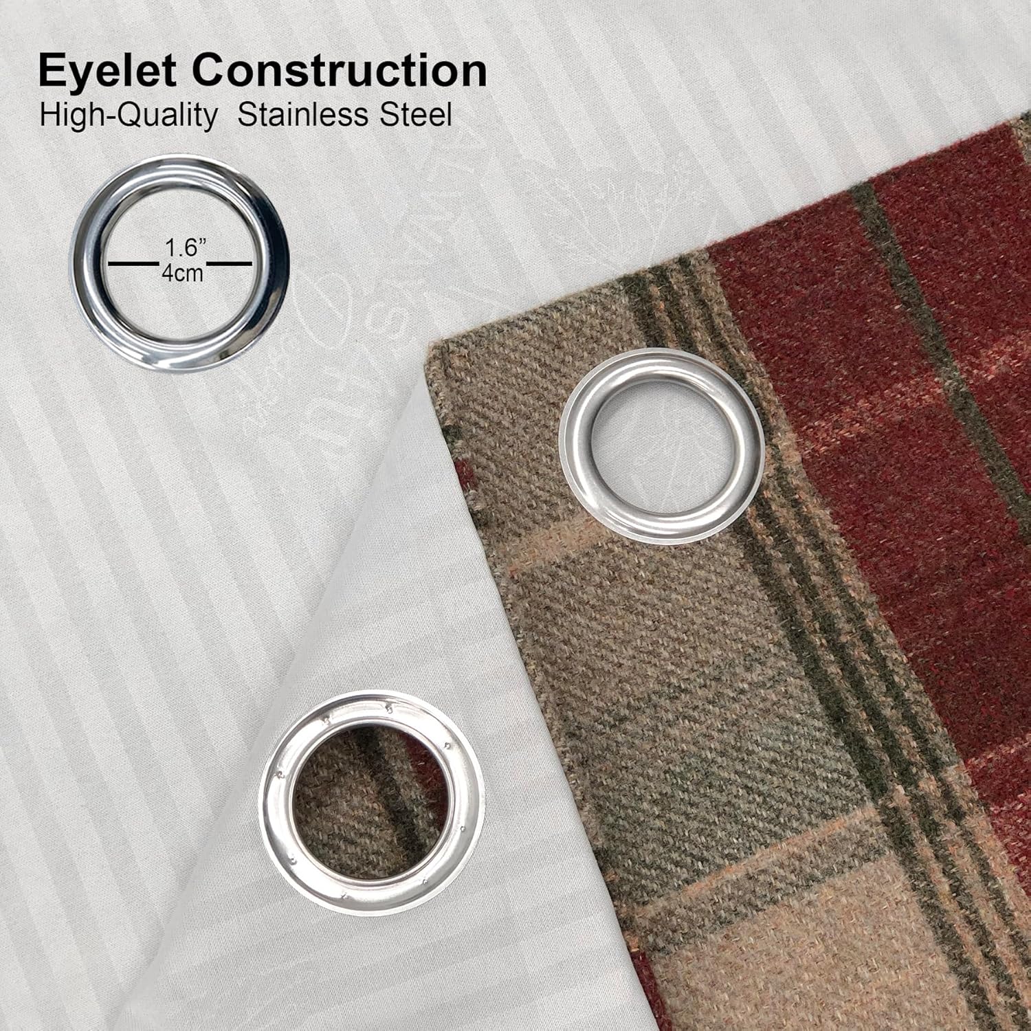 Always4u Tende Oscuranti 100% con Occhielli, Rosso Scuro - immagine 6