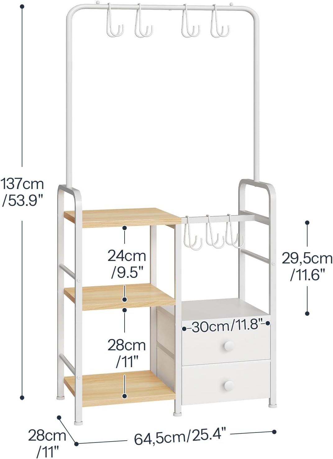 Hoobro Scaffale da Appendere 3 Ripiani per Borse - immagine 3