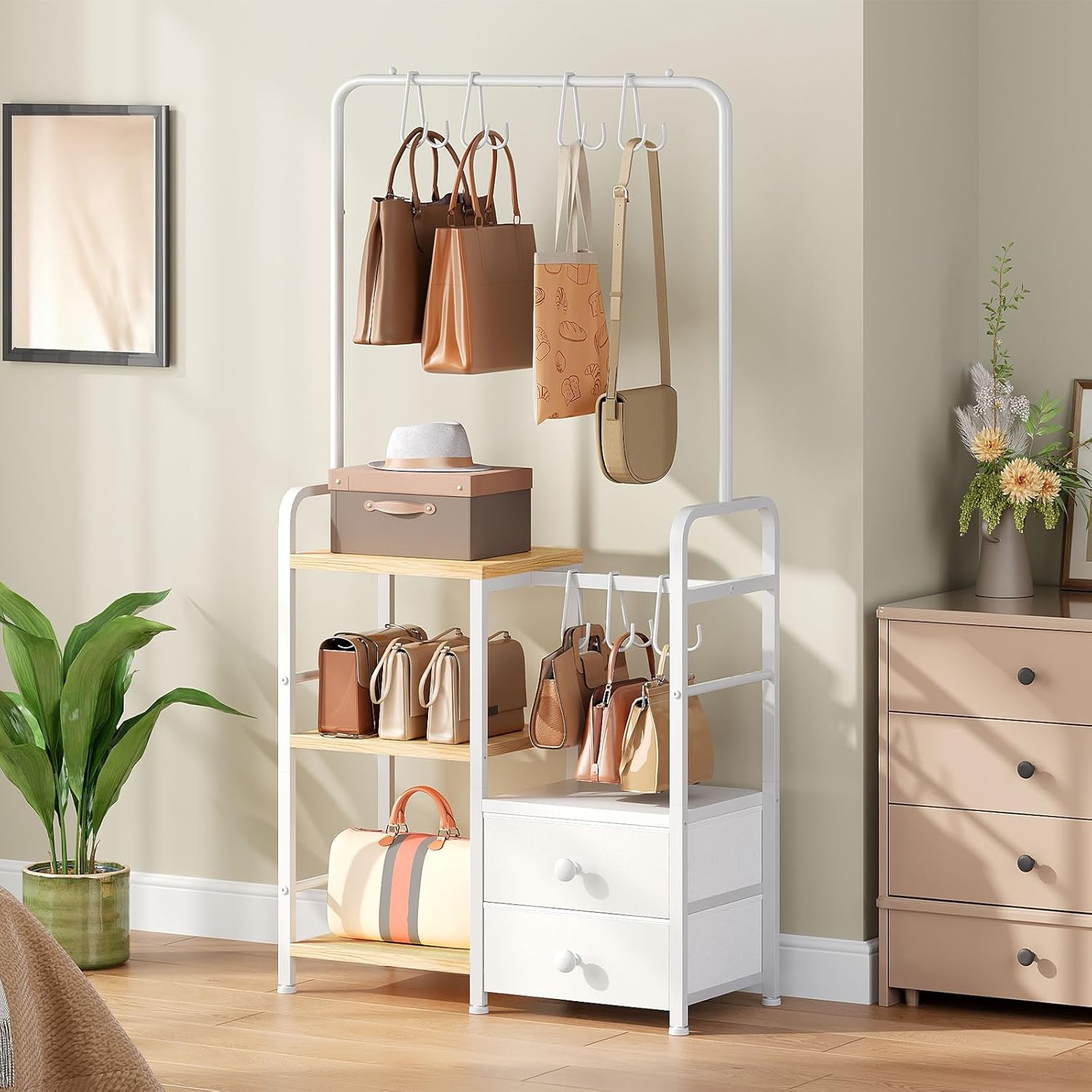 Hoobro Scaffale da Appendere 3 Ripiani per Borse - immagine 4