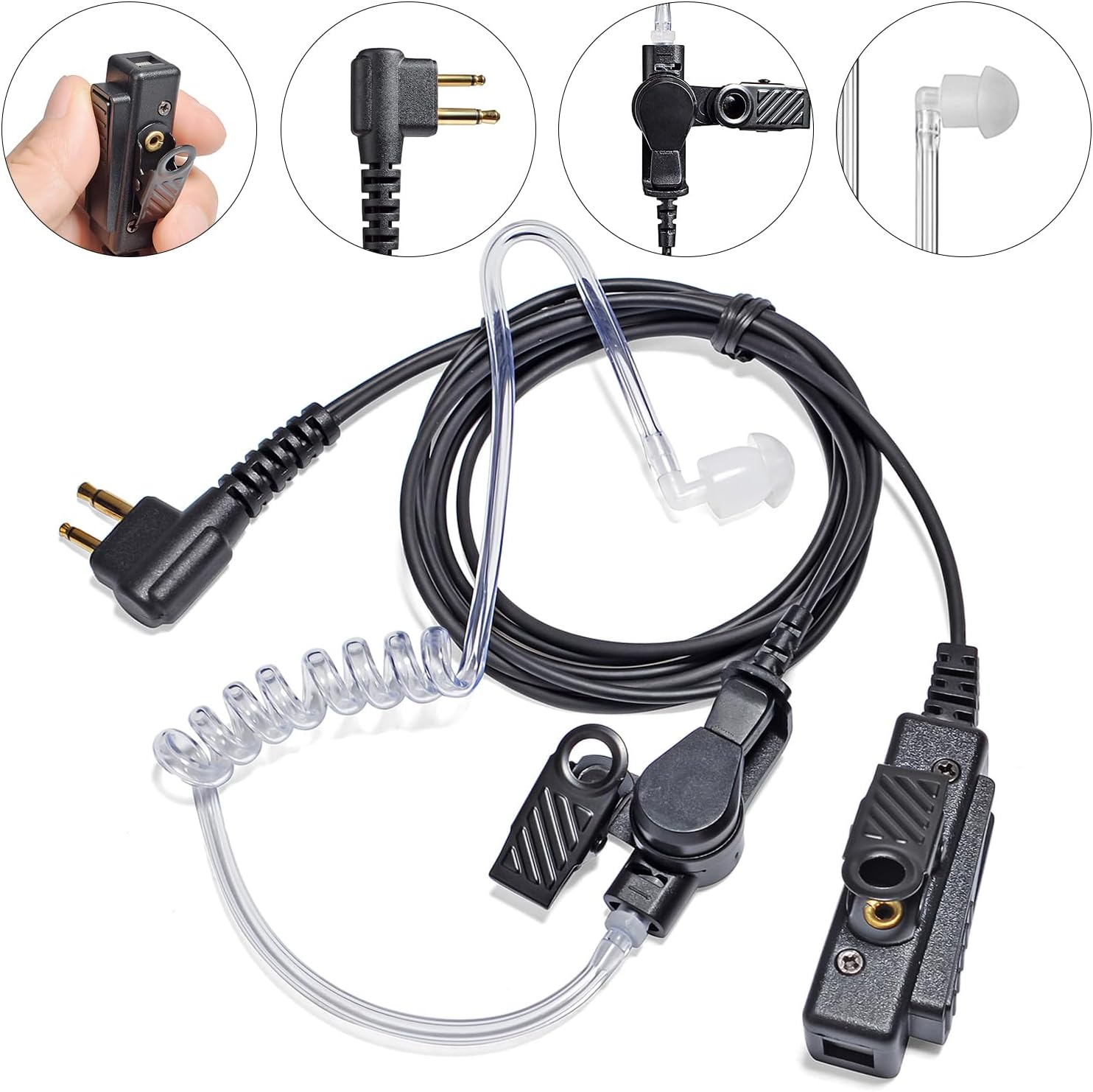 Cuffia con Microfono 2 Pin per Walkie-Talkie 5 Pack - immagine 2