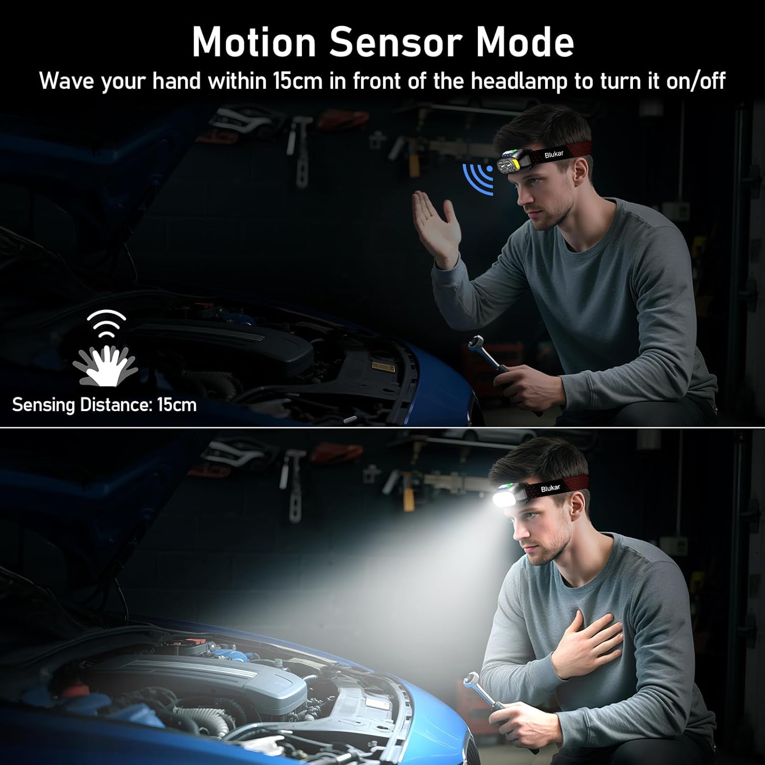 Blukar Torcia Frontale LED Ricaricabile Super Luminosa - immagine 5