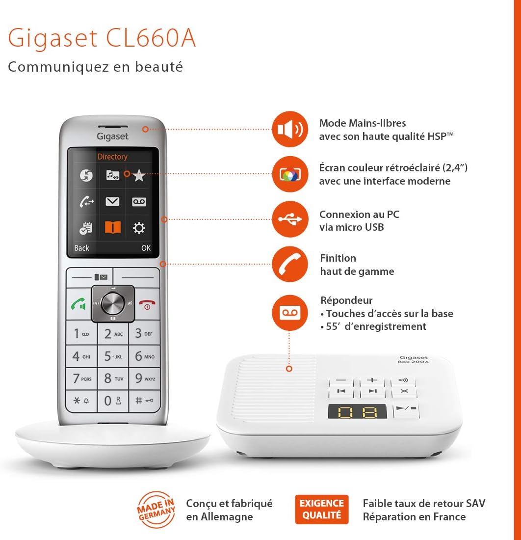 Gigaset CL660A - Telefono Analog/DECT Grigio - immagine 2