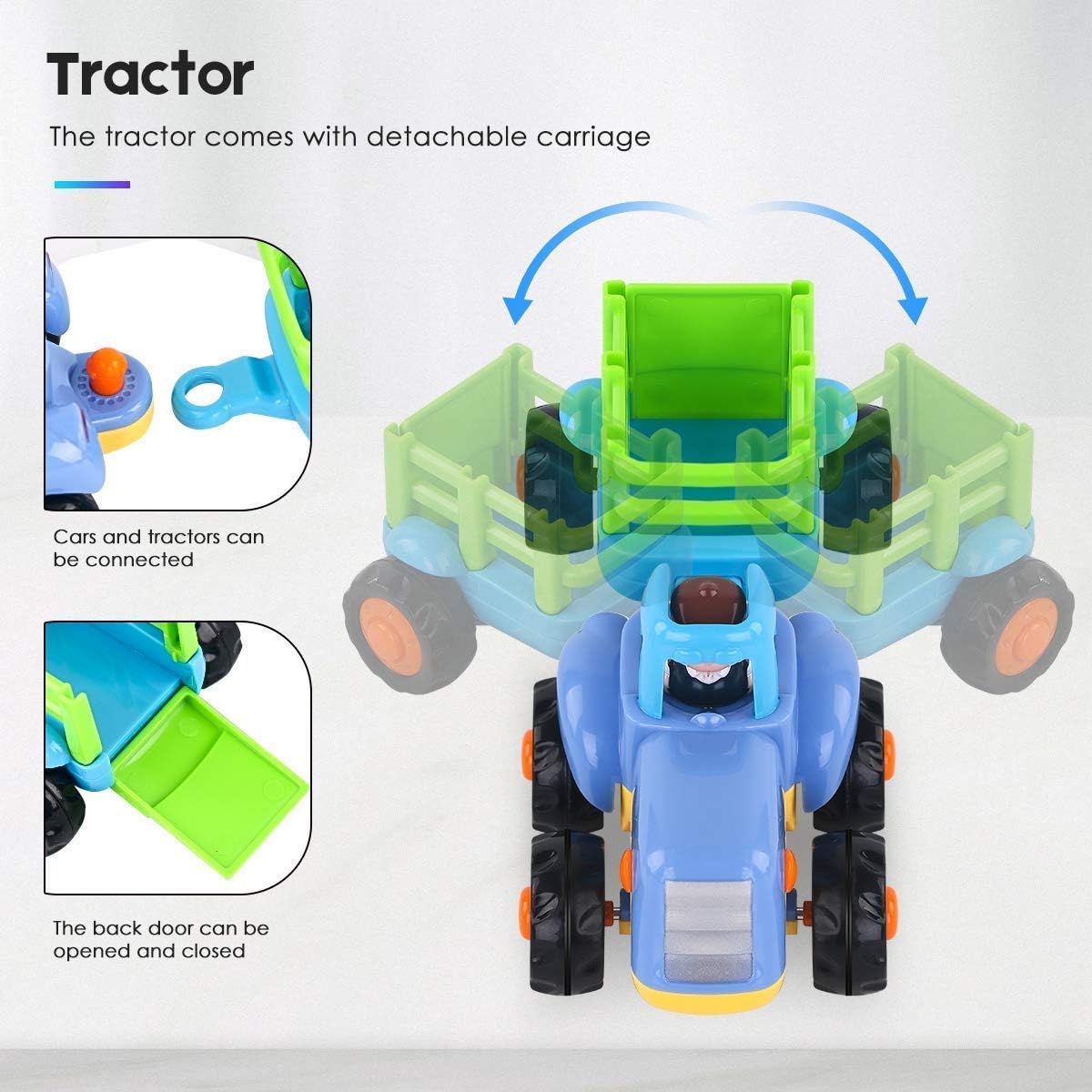 MOONTOY Macchinine Giocattolo per Bambini 1-3 Anni (Set 4) - immagine 3