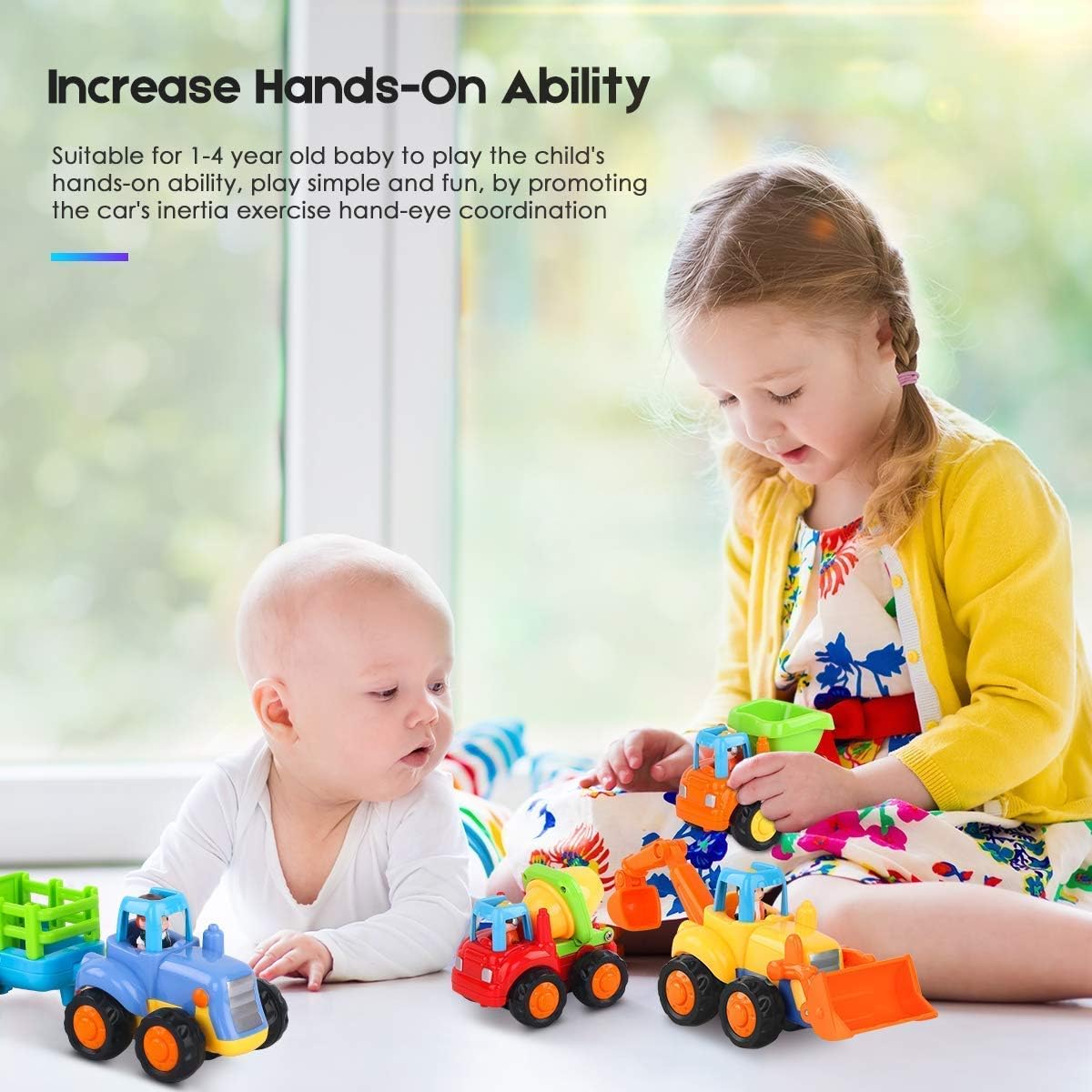 MOONTOY Macchinine Giocattolo per Bambini 1-3 Anni (Set 4) - immagine 5