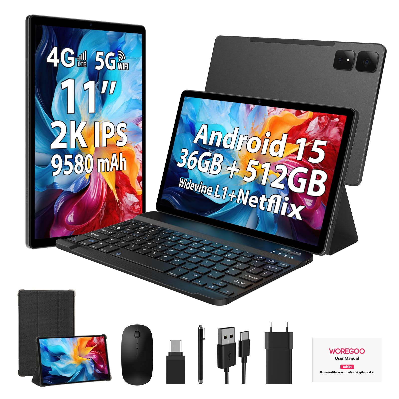 Tablet Android 11" 4G LTE e 5G WiFi Octa-Core