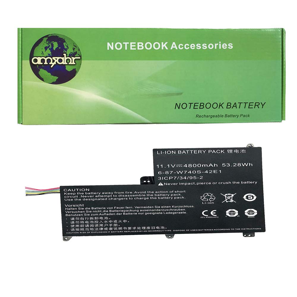 Amsahr w740su1-02 Batteria Laptop Nera
