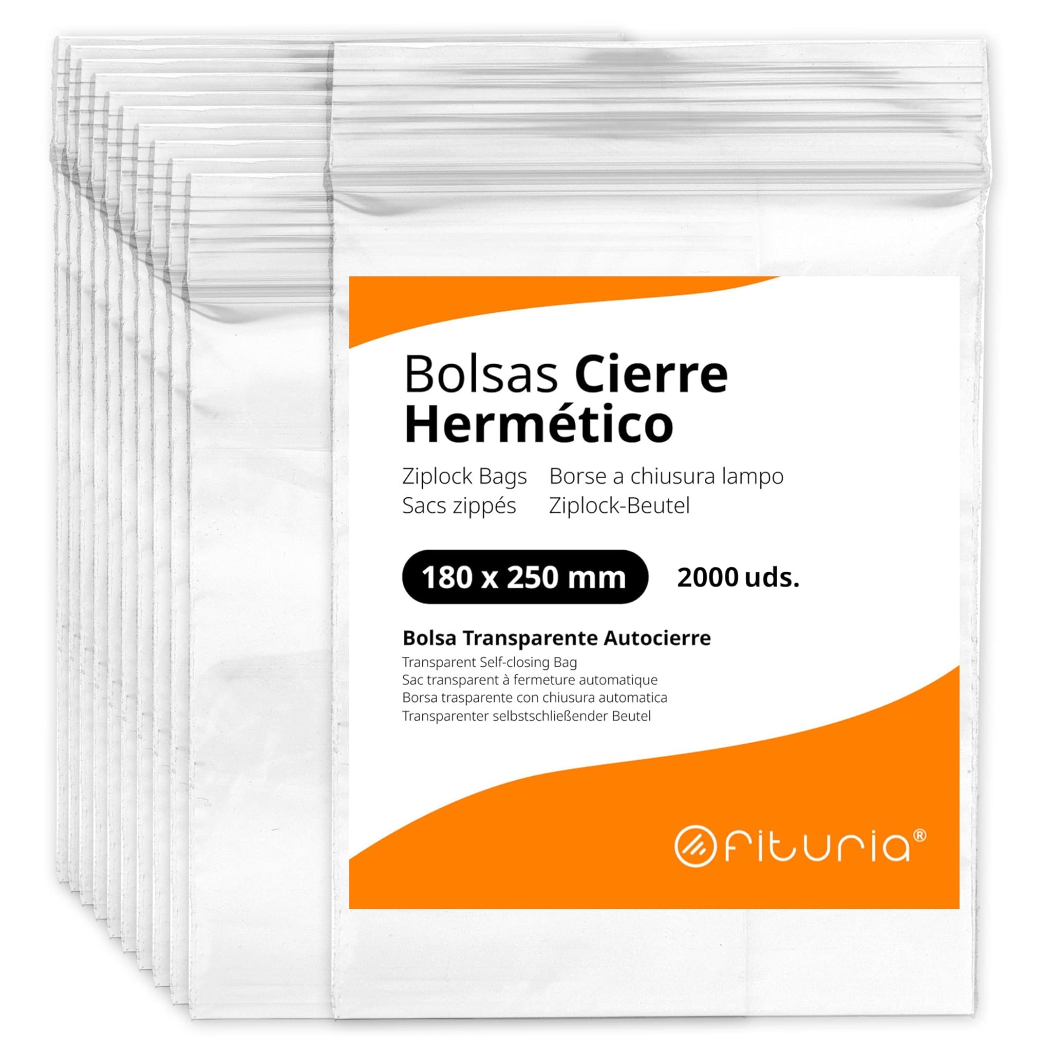 Ofituria Sacchetti Chiusura Ermetica 180x250 mm, 2000 pz