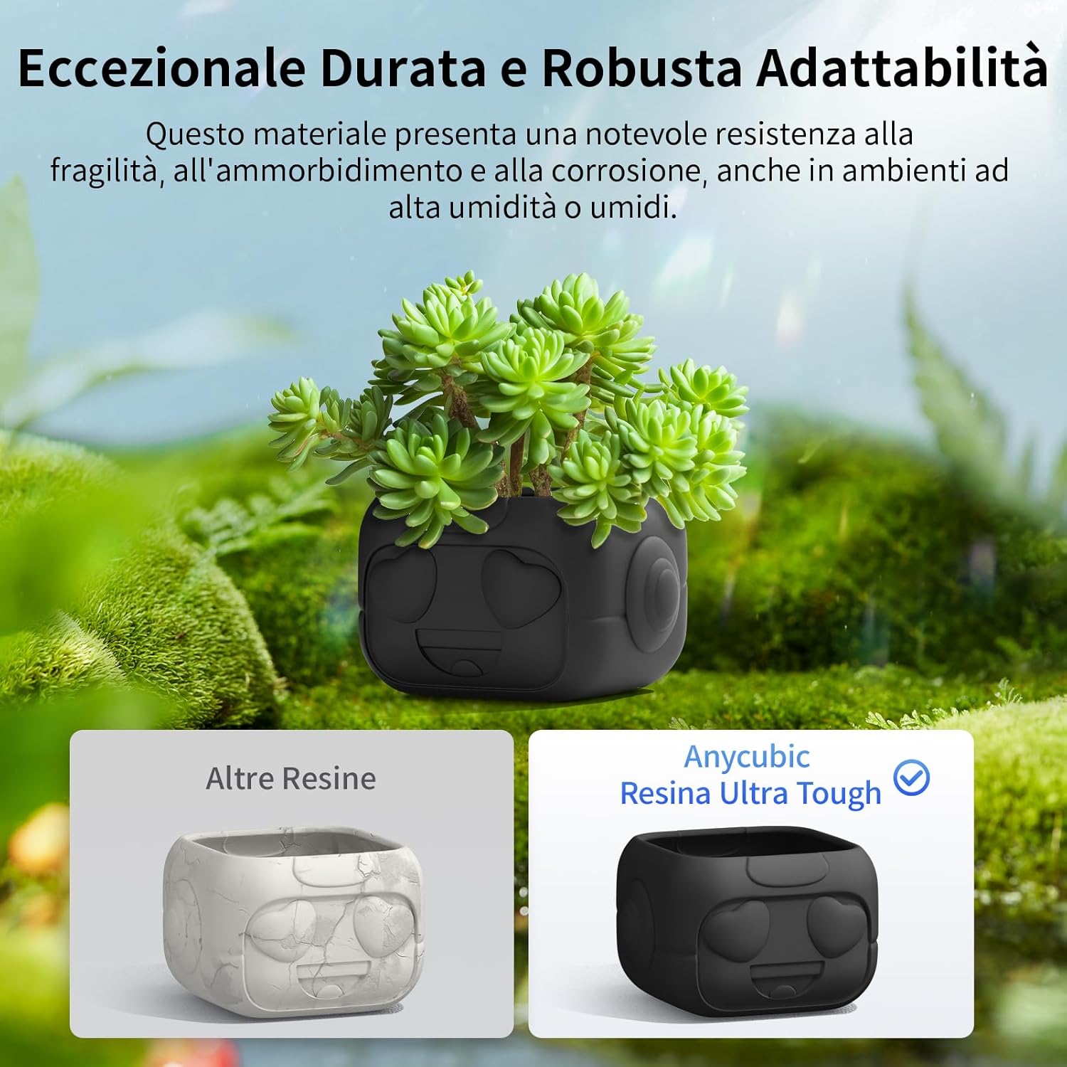 ANYCUBIC Resina Stampante 3D Ultra Tough Nera 1000g - immagine 7