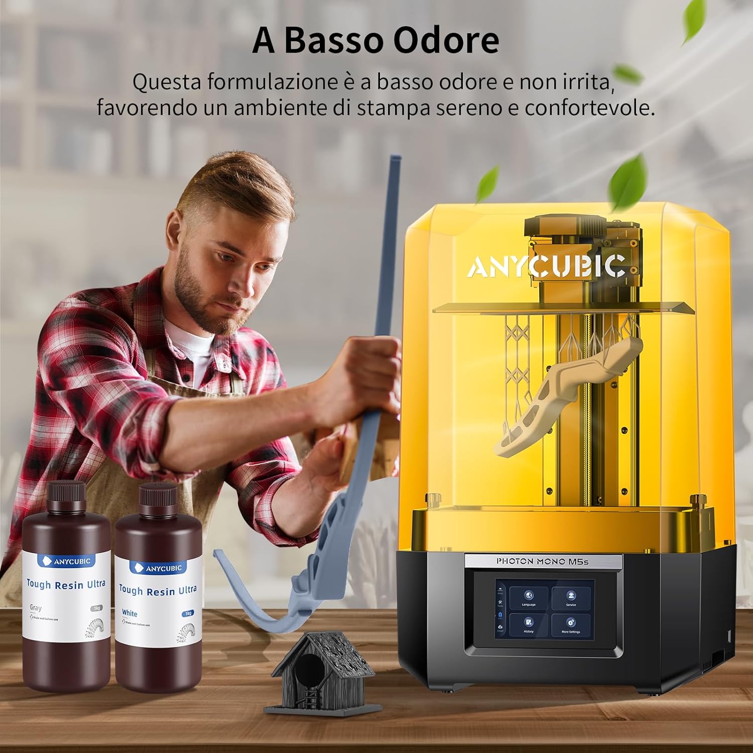 ANYCUBIC Resina Stampante 3D Ultra Tough Nera 1000g - immagine 8