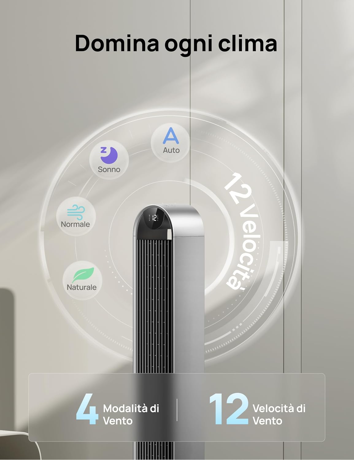 Dreo Ventilatore a Torre 25dB con Telecomando 36W - immagine 3
