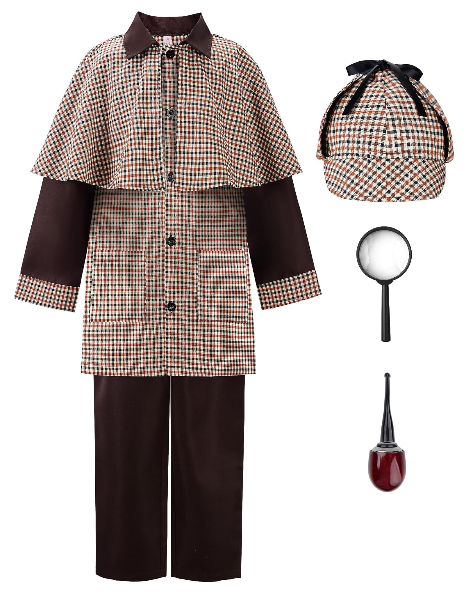 ReliBeauty Costume da Detective con Cappello