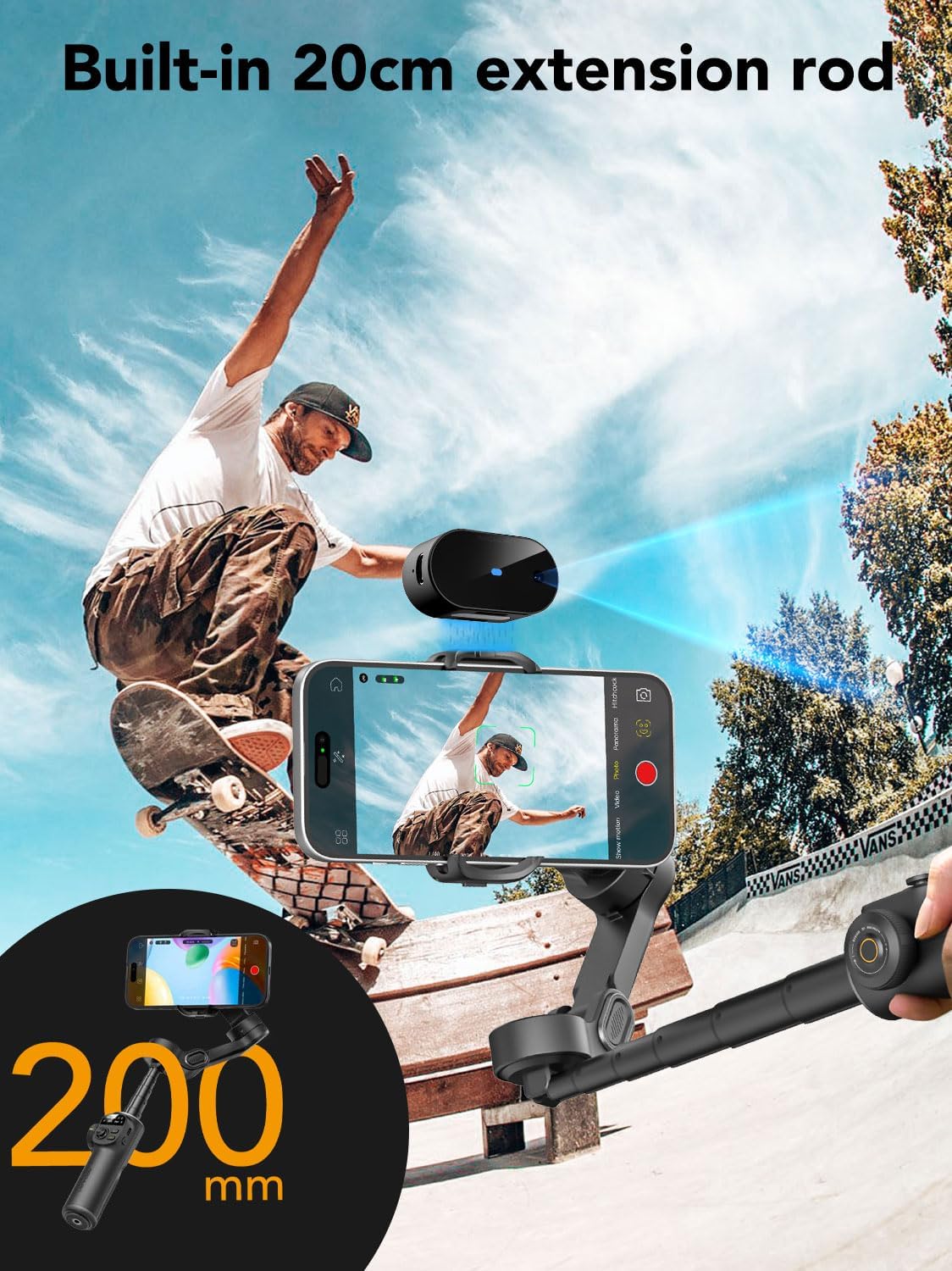 Aochuan Smart X2AI - Gimbal Stabilizzatore Smartphone 3 Assi, Nero - immagine 3