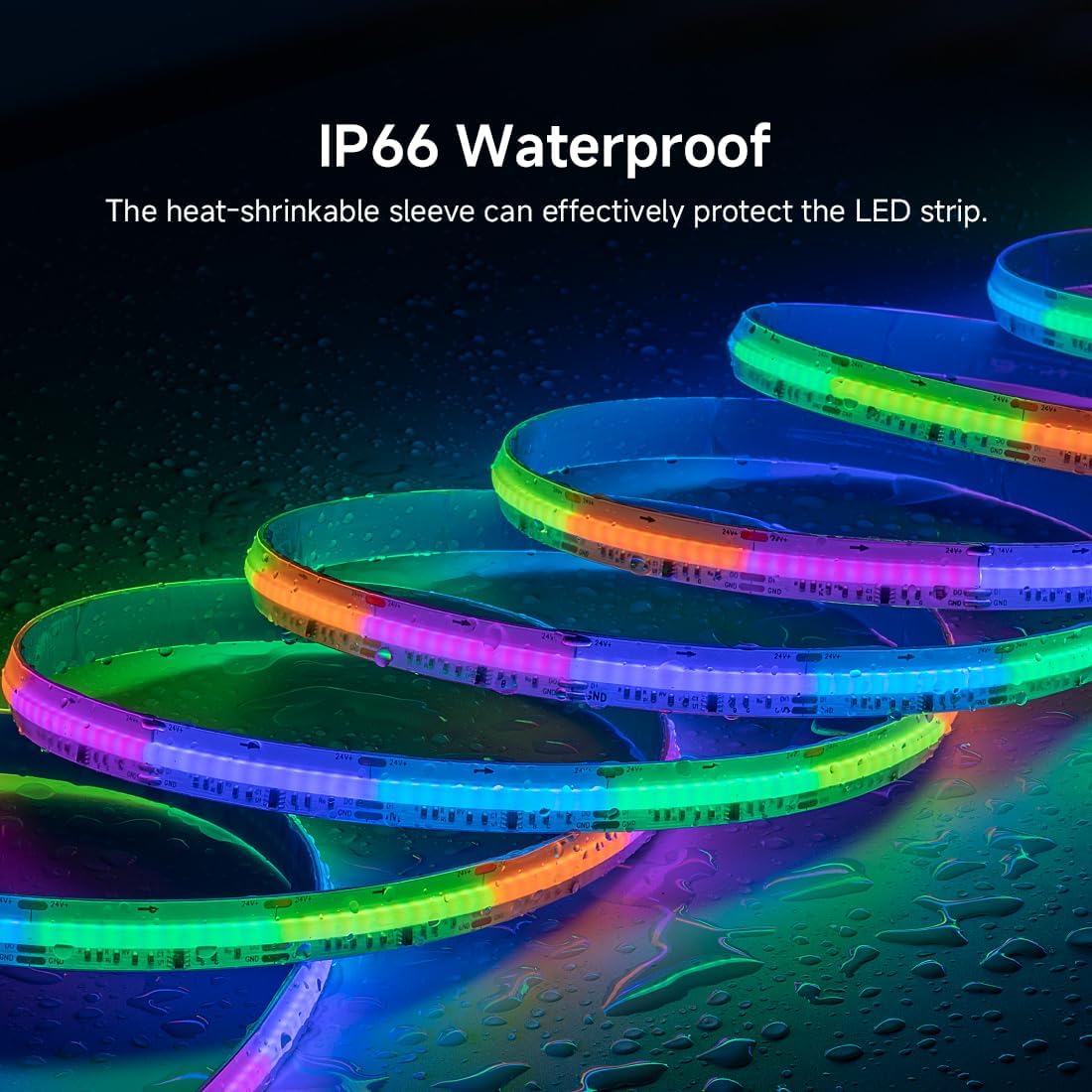 Btf-lighting FCOB COB RGB WS2811 Striscia LED 5M IP66 - immagine 3