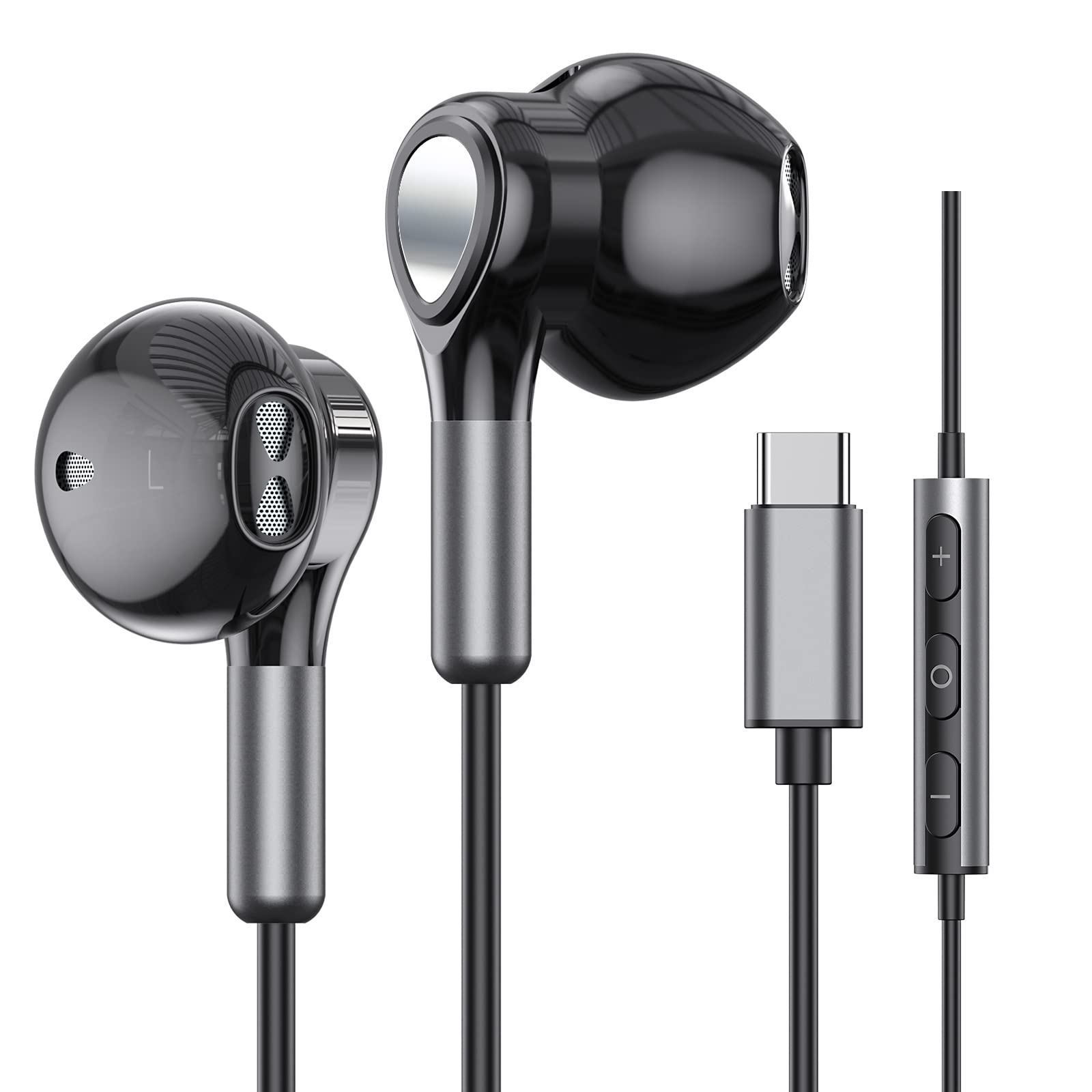 Cuffie USB C In-Ear con Microfono Hi-Fi Stereo