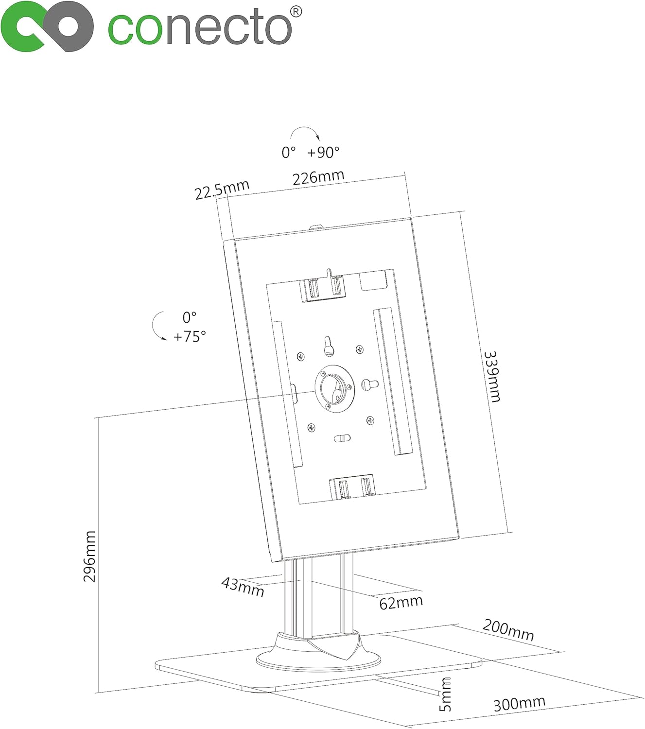 Conecto Supporto da Banco per Tablet, Nero - immagine 5