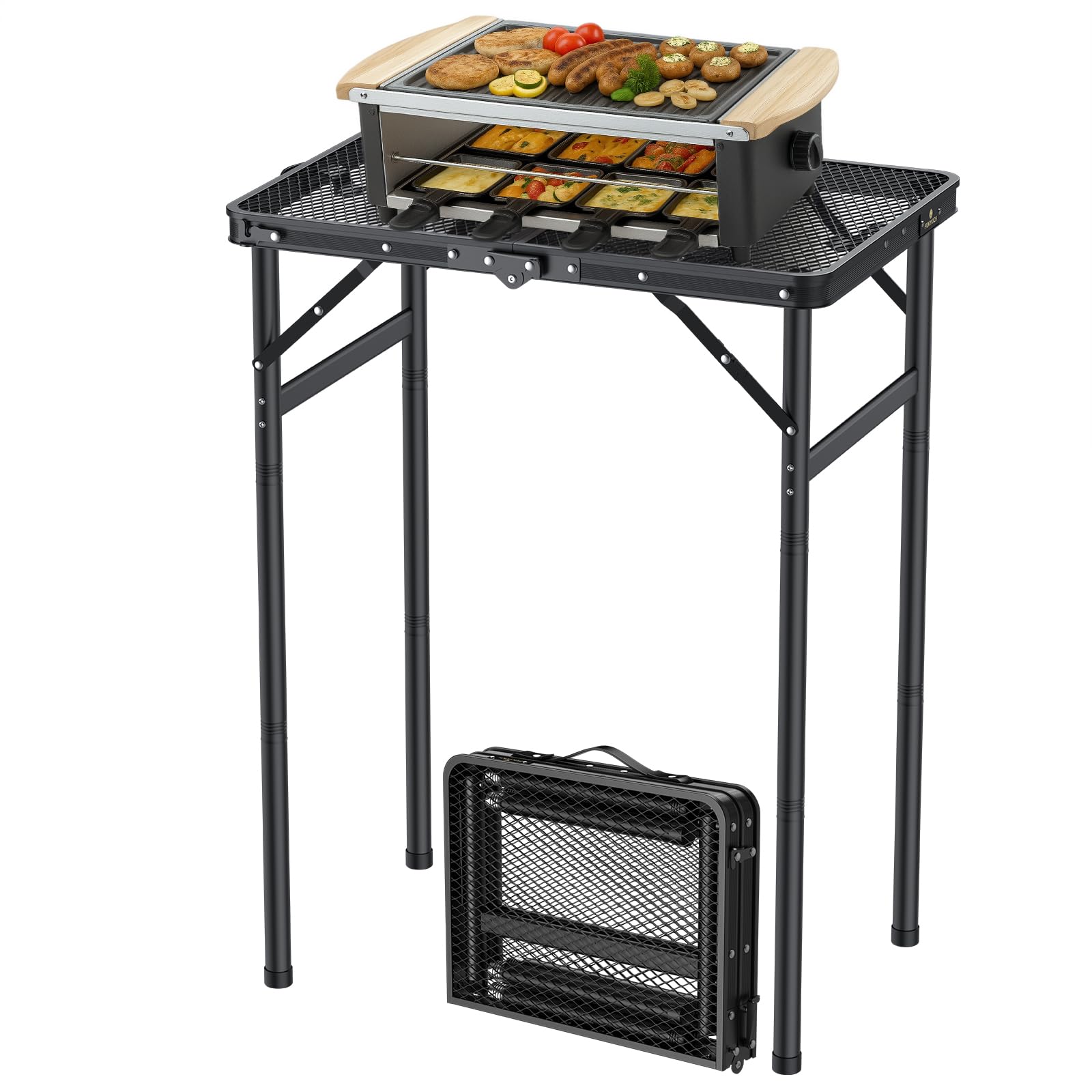 Funykich Tavolo da Campeggio Pieghevole 60x40 cm, Nero