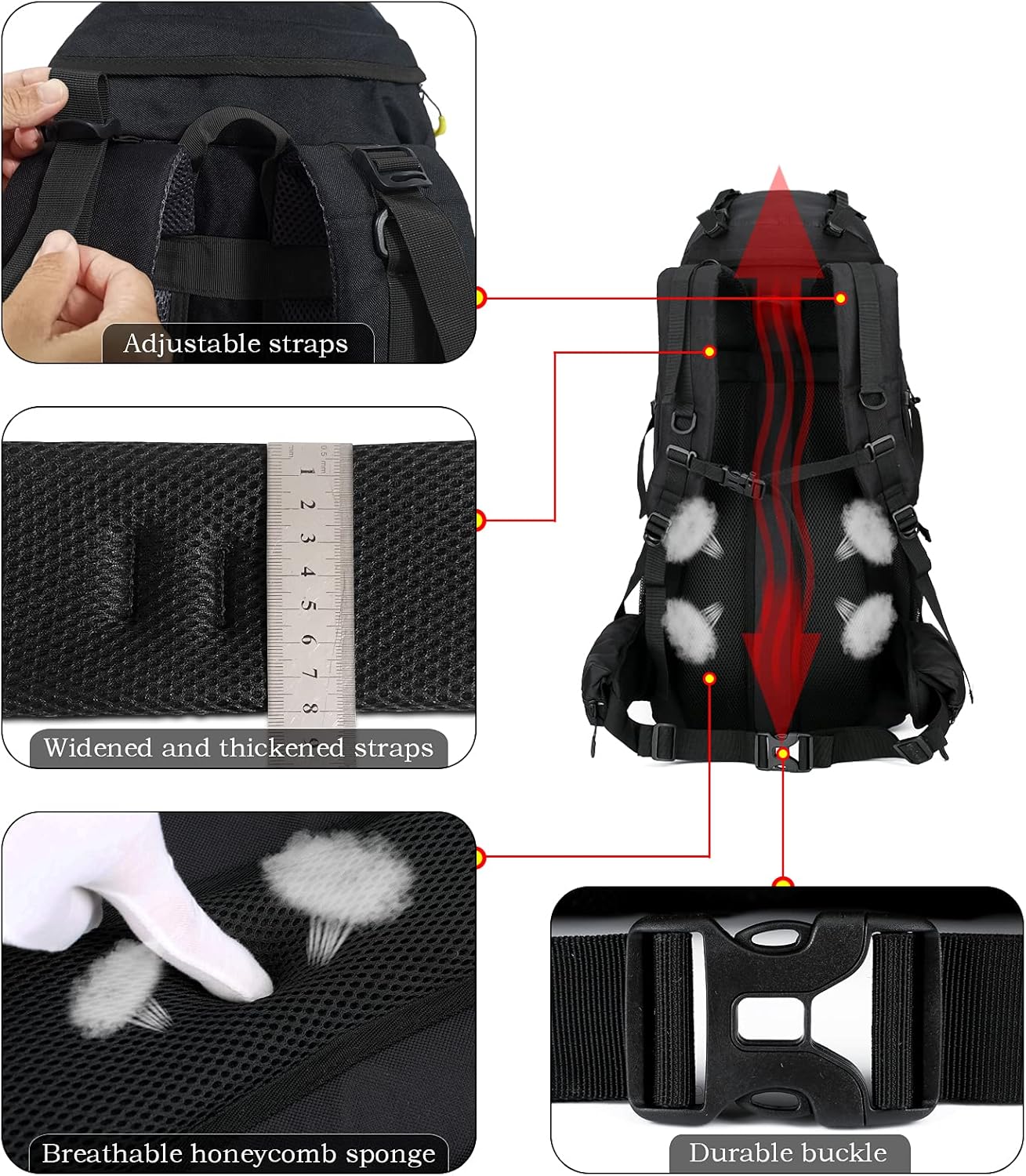 Doshwin Zaino da Escursionismo 70L per Uomo Donna - immagine 5