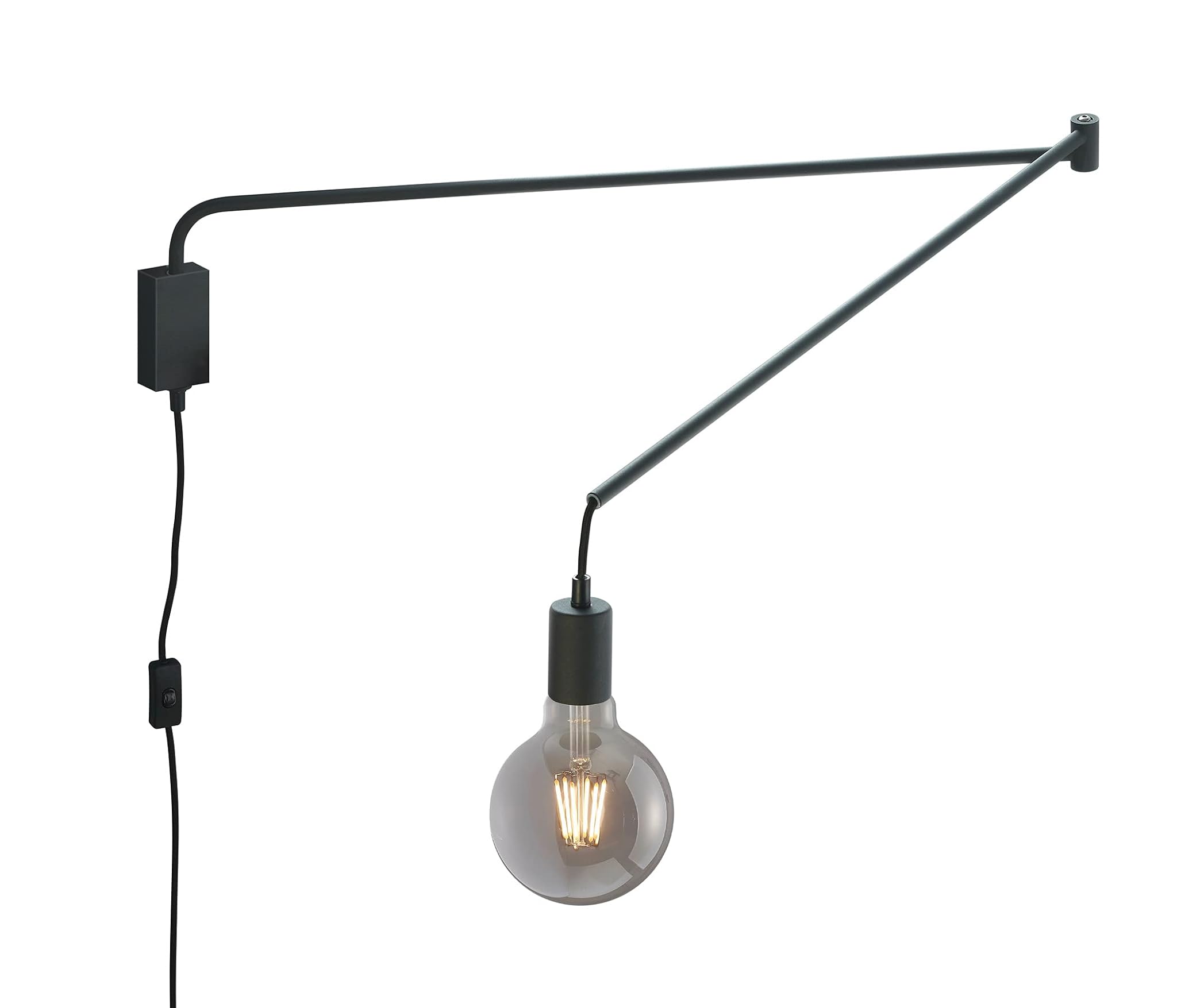 Trio Leuchten Lampada da Parete Line in Metallo Nero Opaco