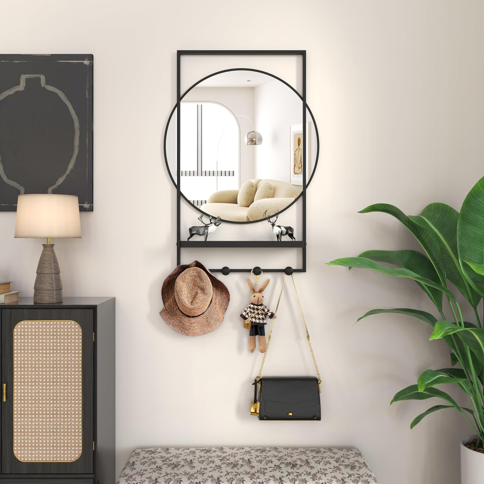 Wonstart Specchio da Parete con Ganci 28x50.8cm