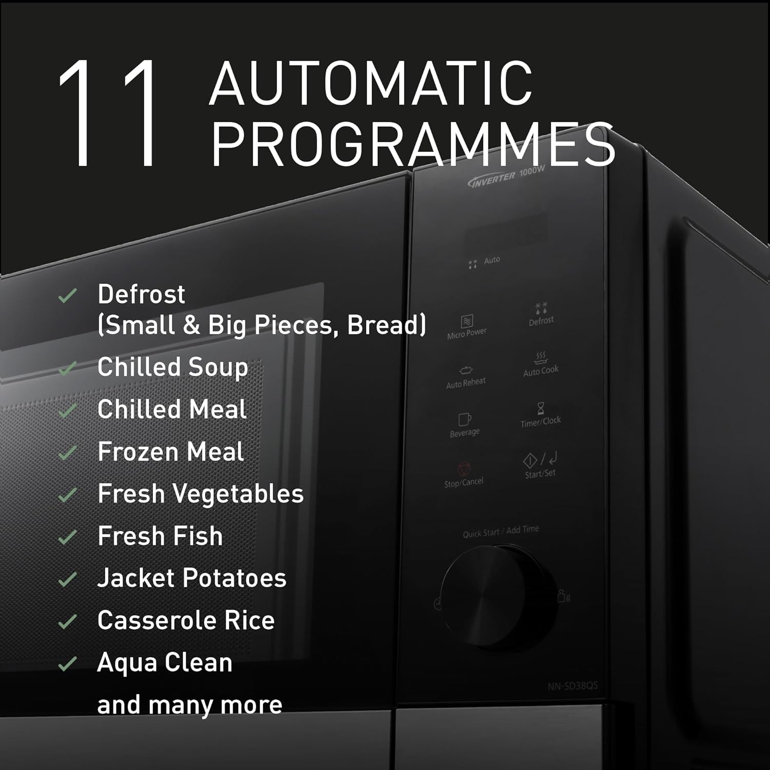 Panasonic NN-SD38QSEPG Microonde Solo 29L 1000W - immagine 5