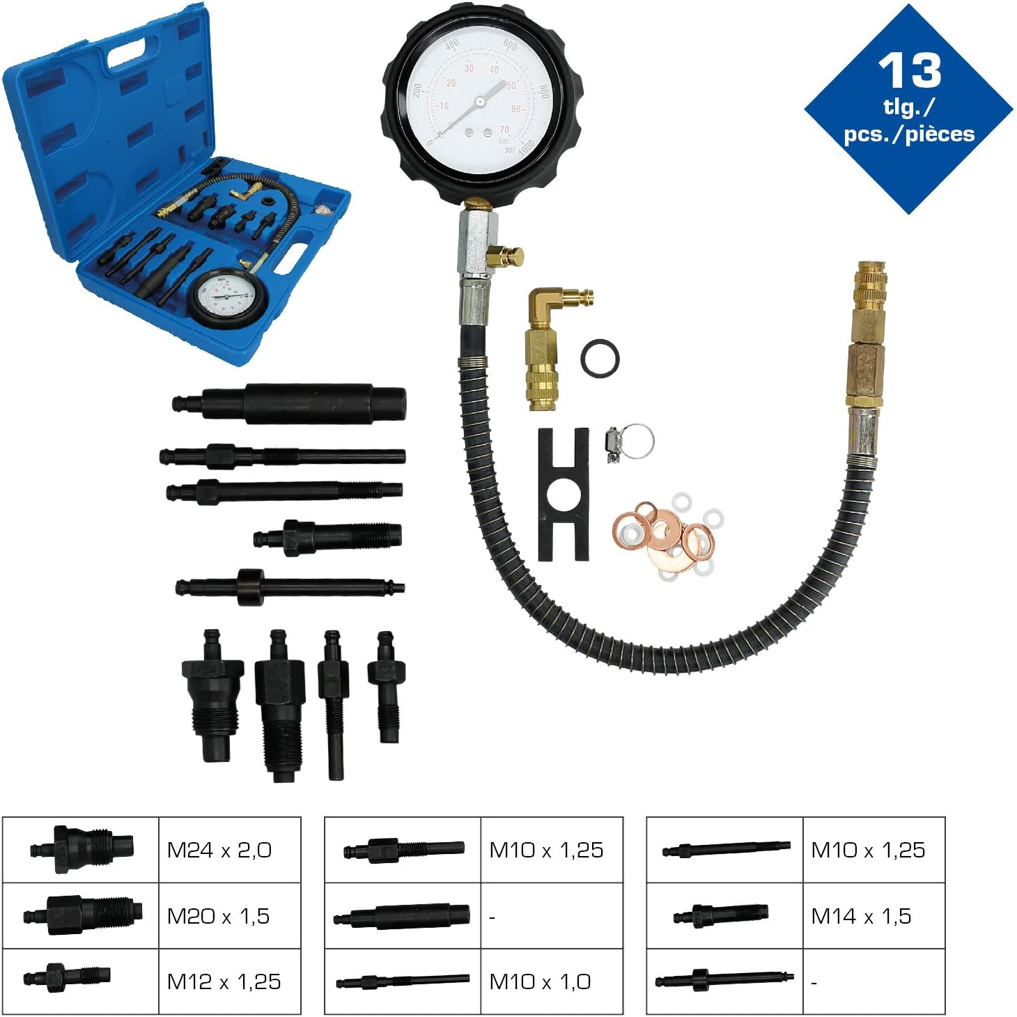 Brilliant Tools BT581050 Kit Tester Compressione Diesel - immagine 3
