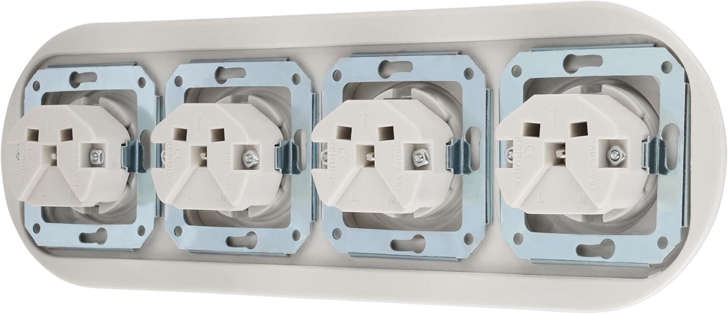 Presa Incasso Porcellana Retrò 4 Prese All-in-One - immagine 3