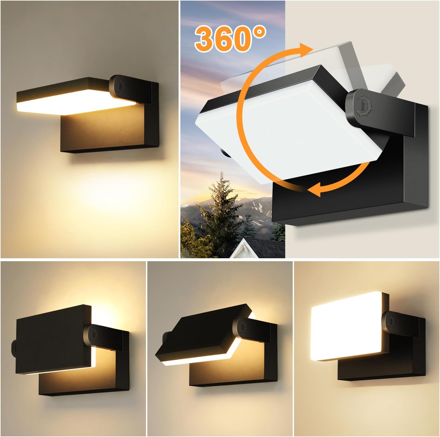 Ledmo 4 Applique da Parete Esterno/Interno 60W Nere - immagine 2