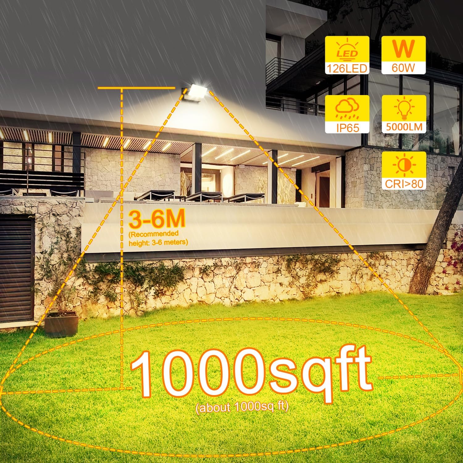 Ledmo 4 Applique da Parete Esterno/Interno 60W Nere - immagine 3