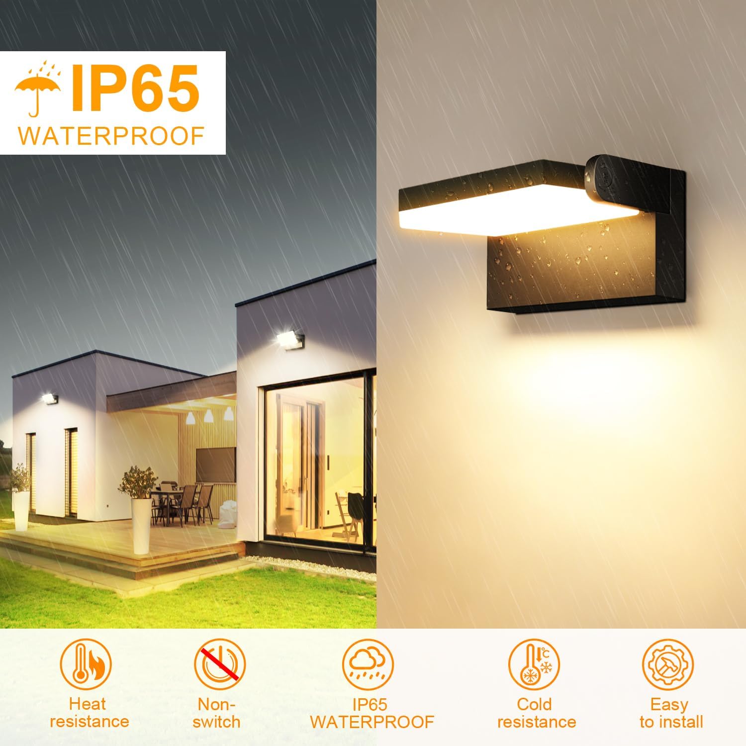 Ledmo 4 Applique da Parete Esterno/Interno 60W Nere - immagine 4