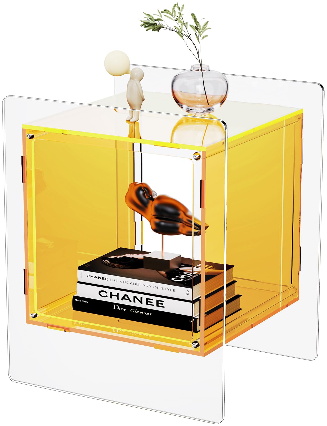 Solaround Tavolino da Salotto Acrilico Giallo