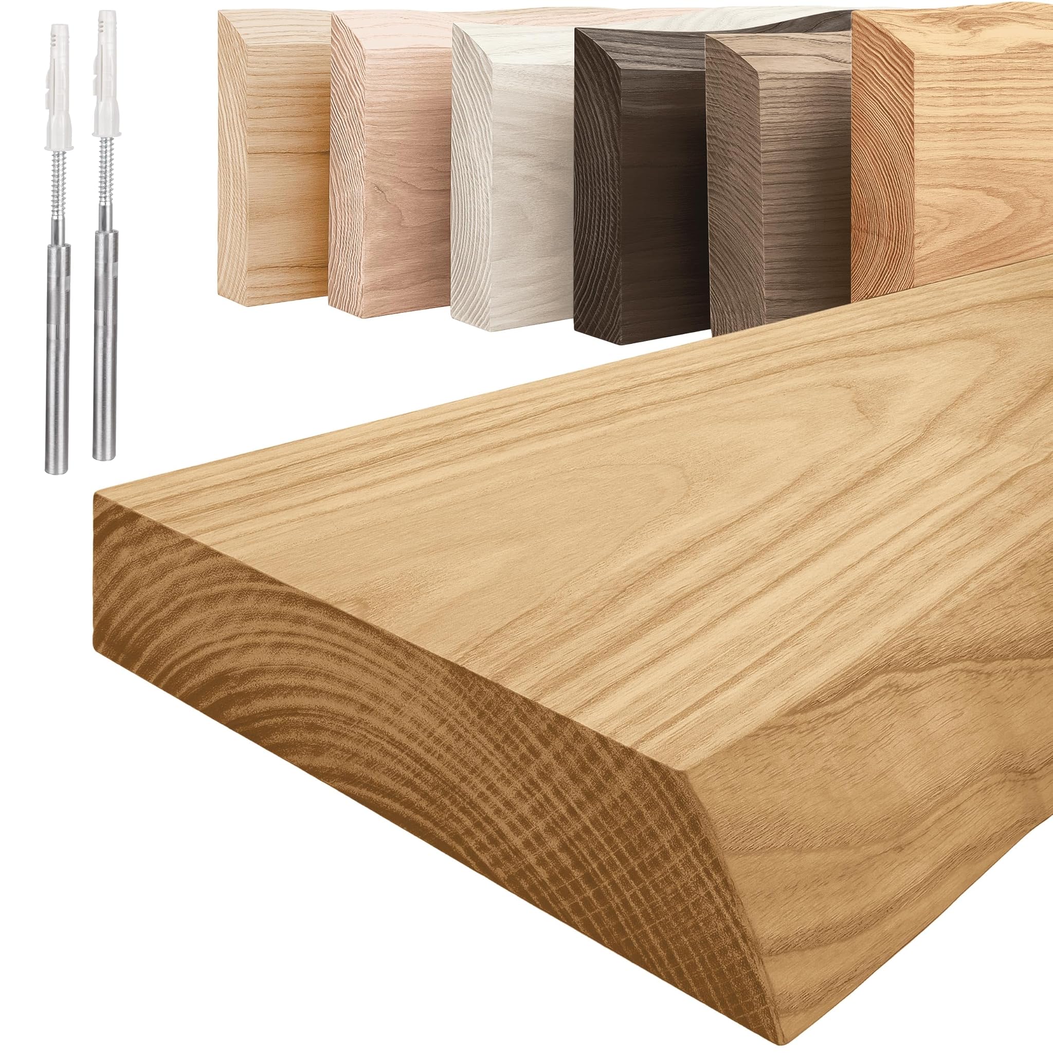 Lamo Manufaktur Mensola Legno Bordo Naturale 50cm