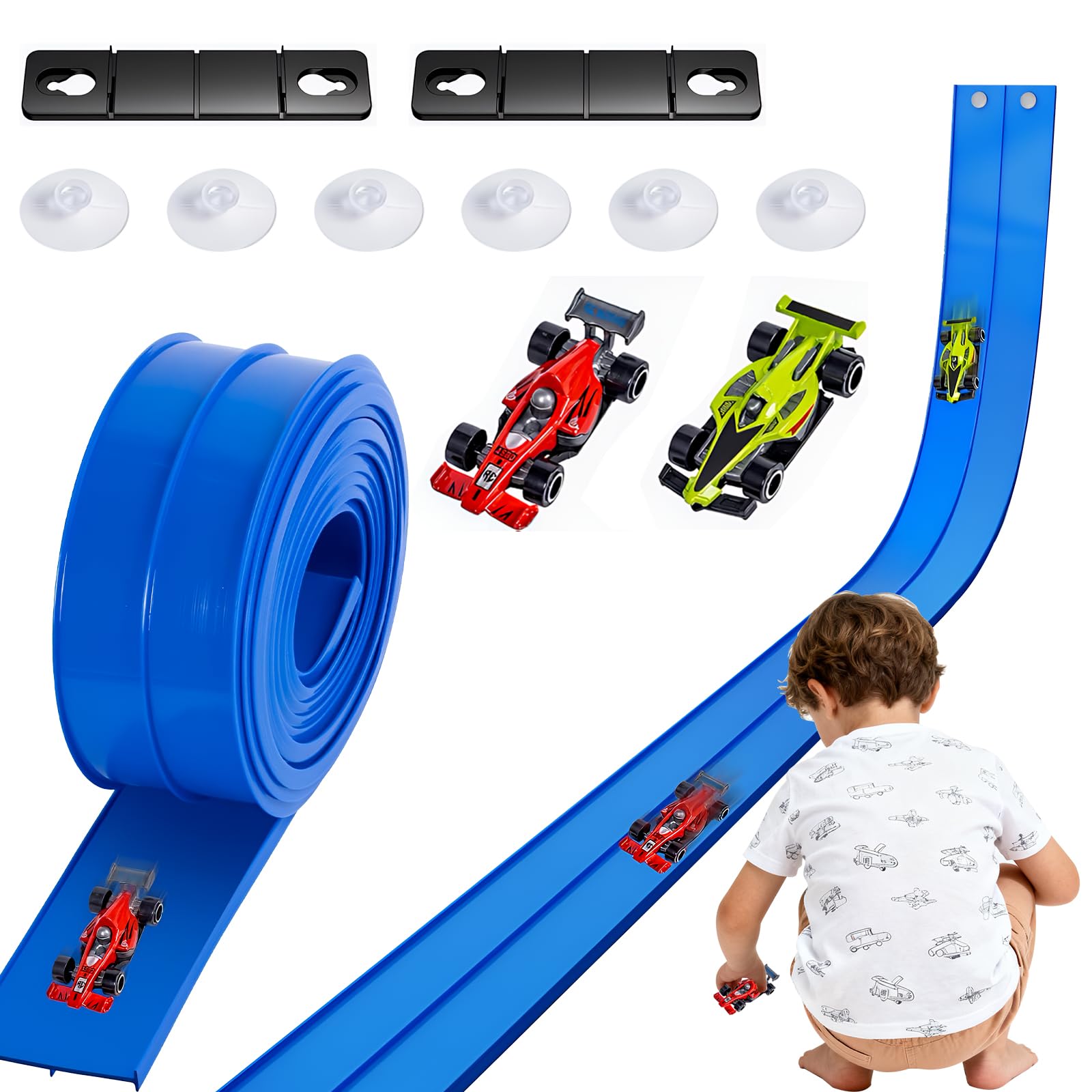 Piste Macchinine Bambini 4,1 Metri con 2 Auto
