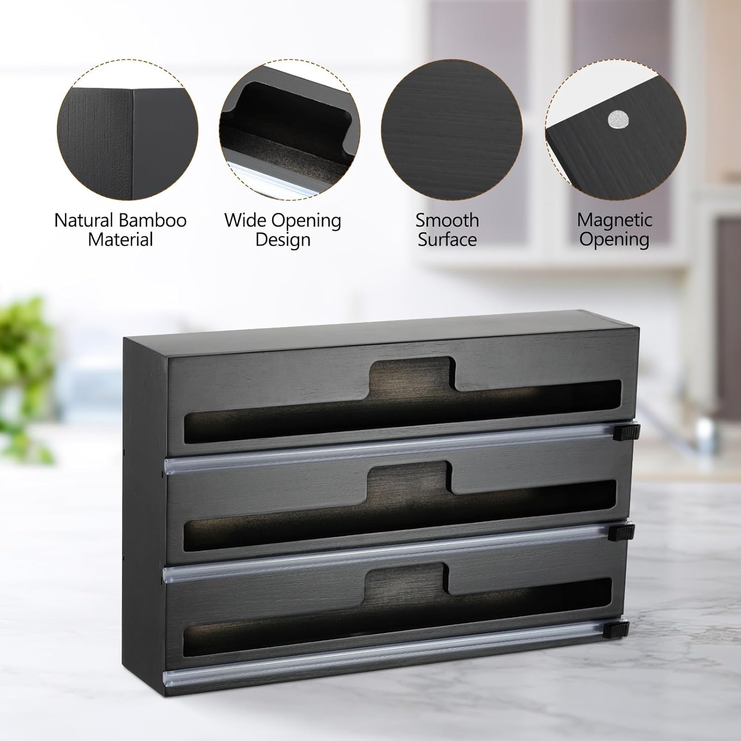 Housolution Porta Pellicola e Alluminio 3 in 1, Nero - immagine 6