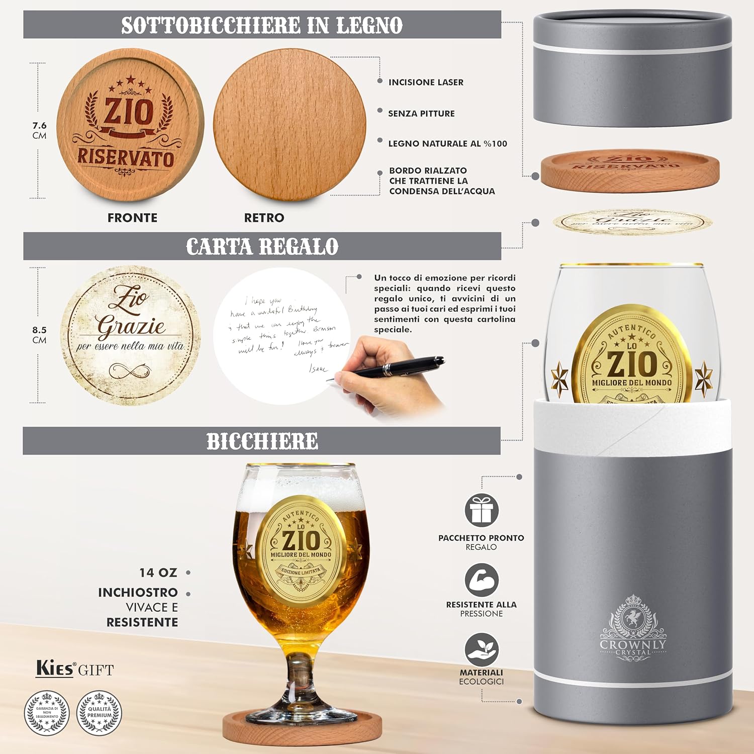 Bicchiere Birra Personalizzato - Regalo per Zio - immagine 3