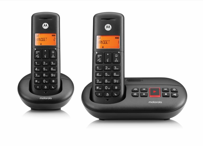 Motorola Voice - E212 Telefoni Cordless con Segreteria, Nero