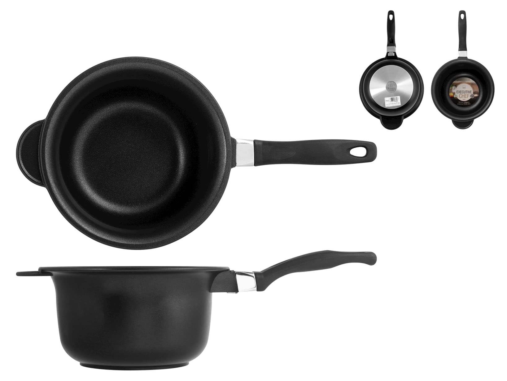 Home Granchef Paiolo Antiaderente con 1 Manico, Alluminio, Nero, 26 cm