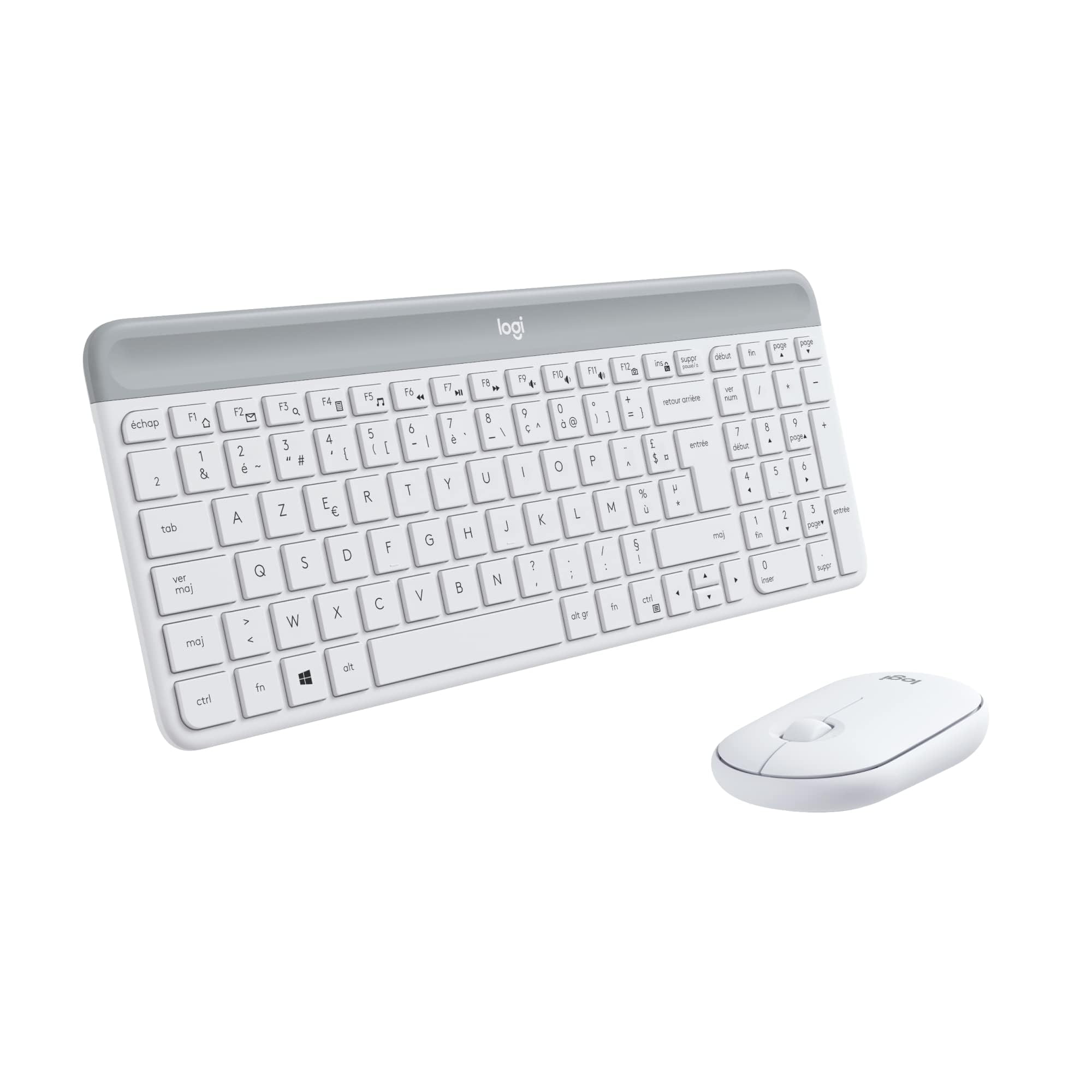 Logitech MK470 Kit Mouse e Tastiera, Layout Francese Azerty, Bianco